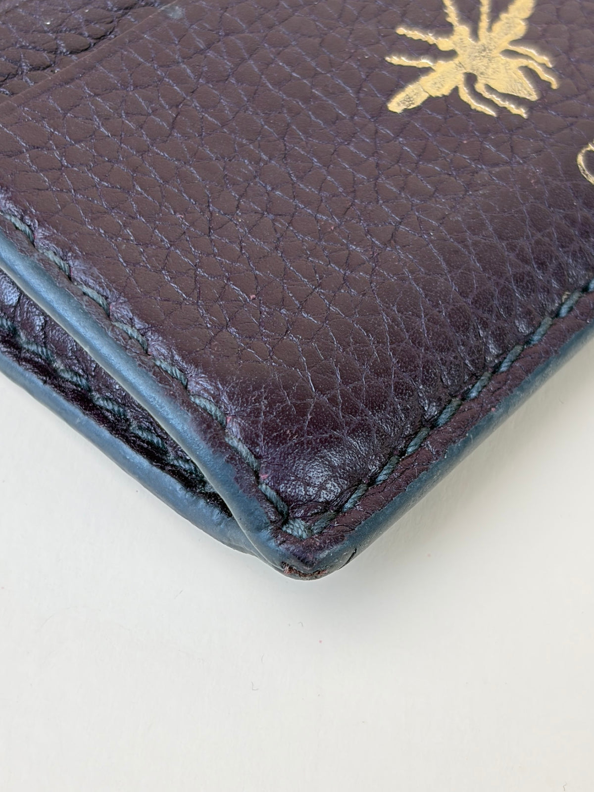 Dior Burgundy leather zip card holder