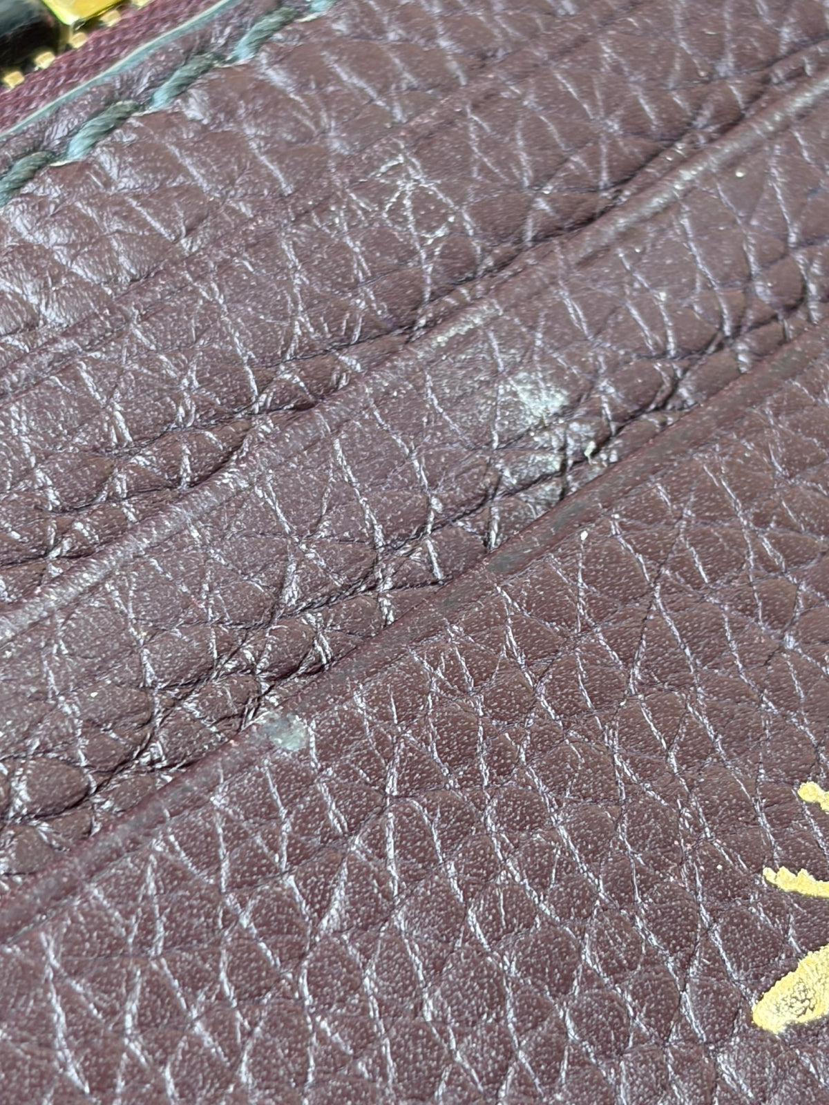 Dior Burgundy leather zip card holder