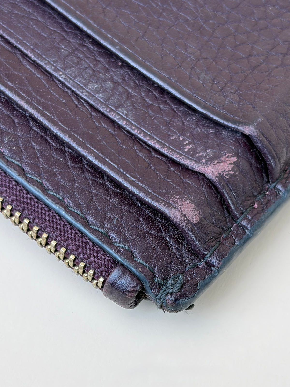 Dior Burgundy leather zip card holder