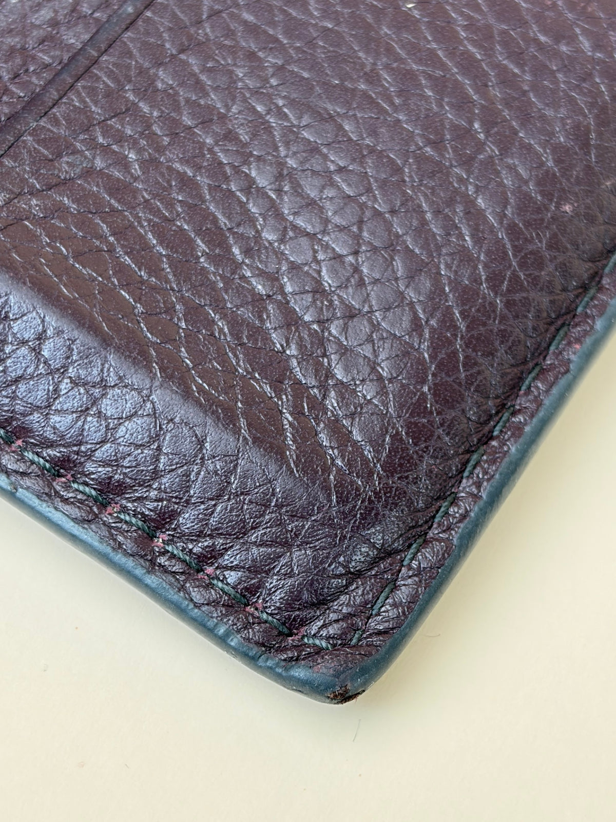 Dior Burgundy leather zip card holder