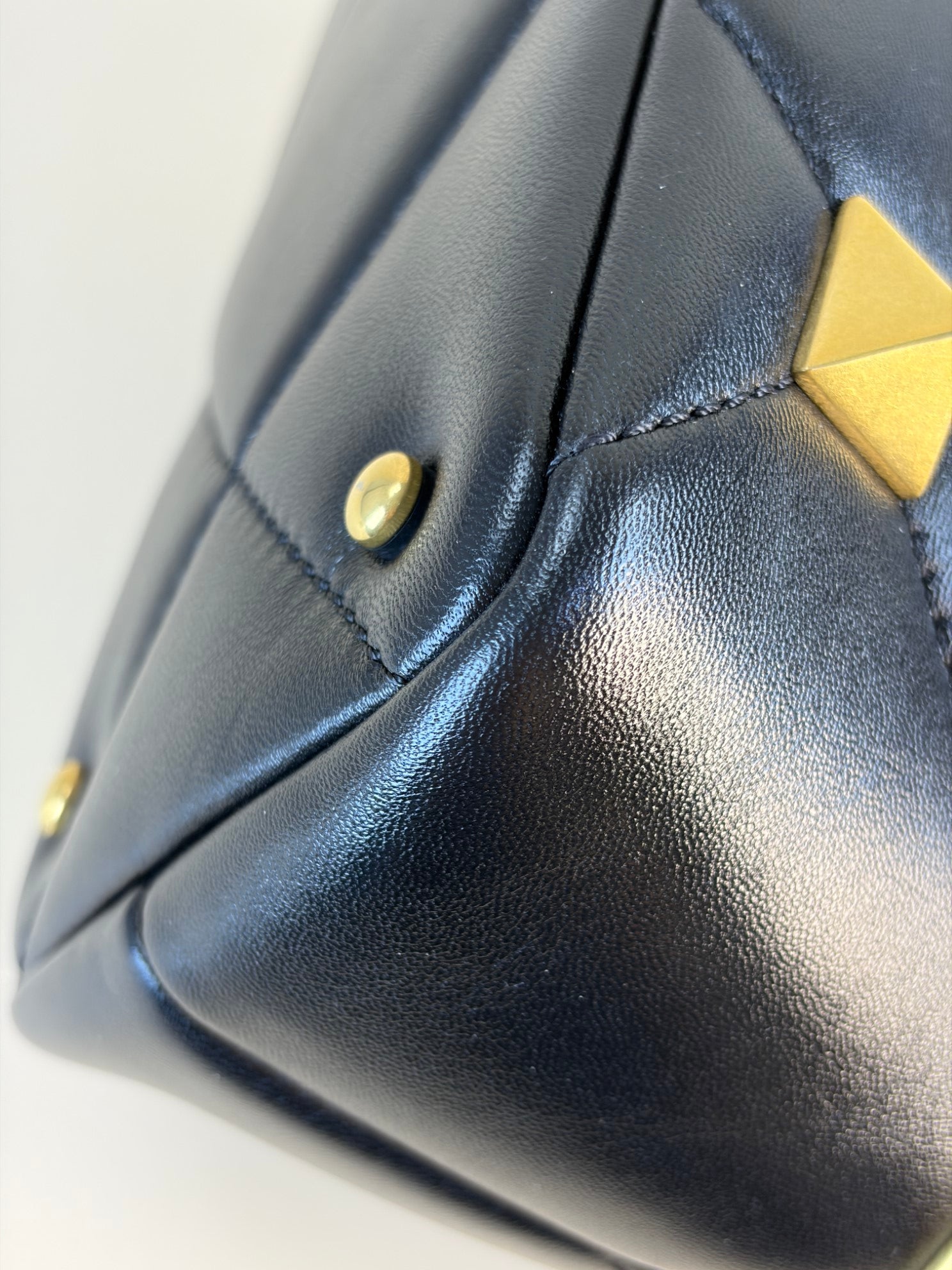 Valentino Black Roman Stud Small Top Handle Bag