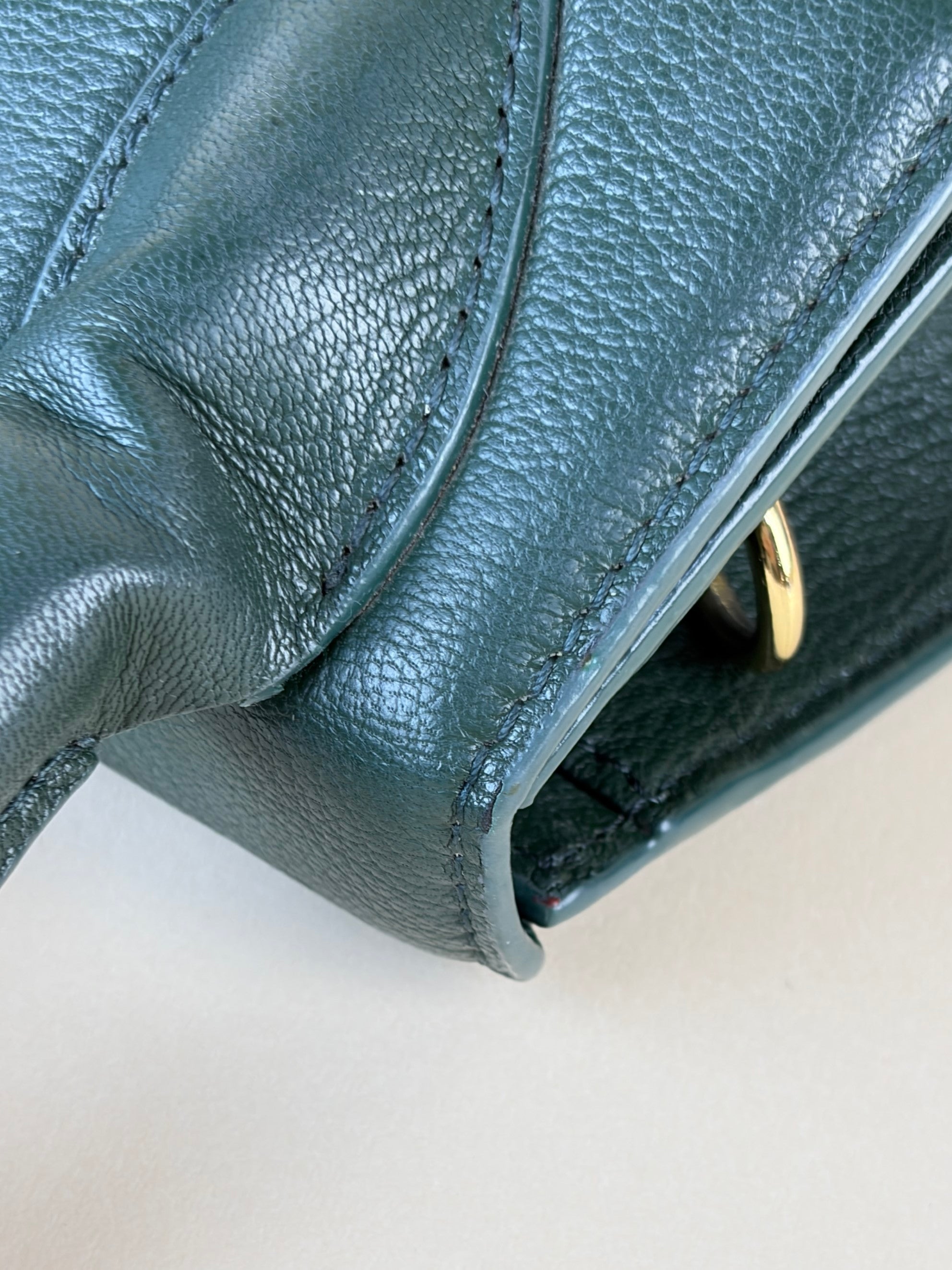 Jacquemus Dark Green soft grained leather the knot Chiquita coiled hand bag