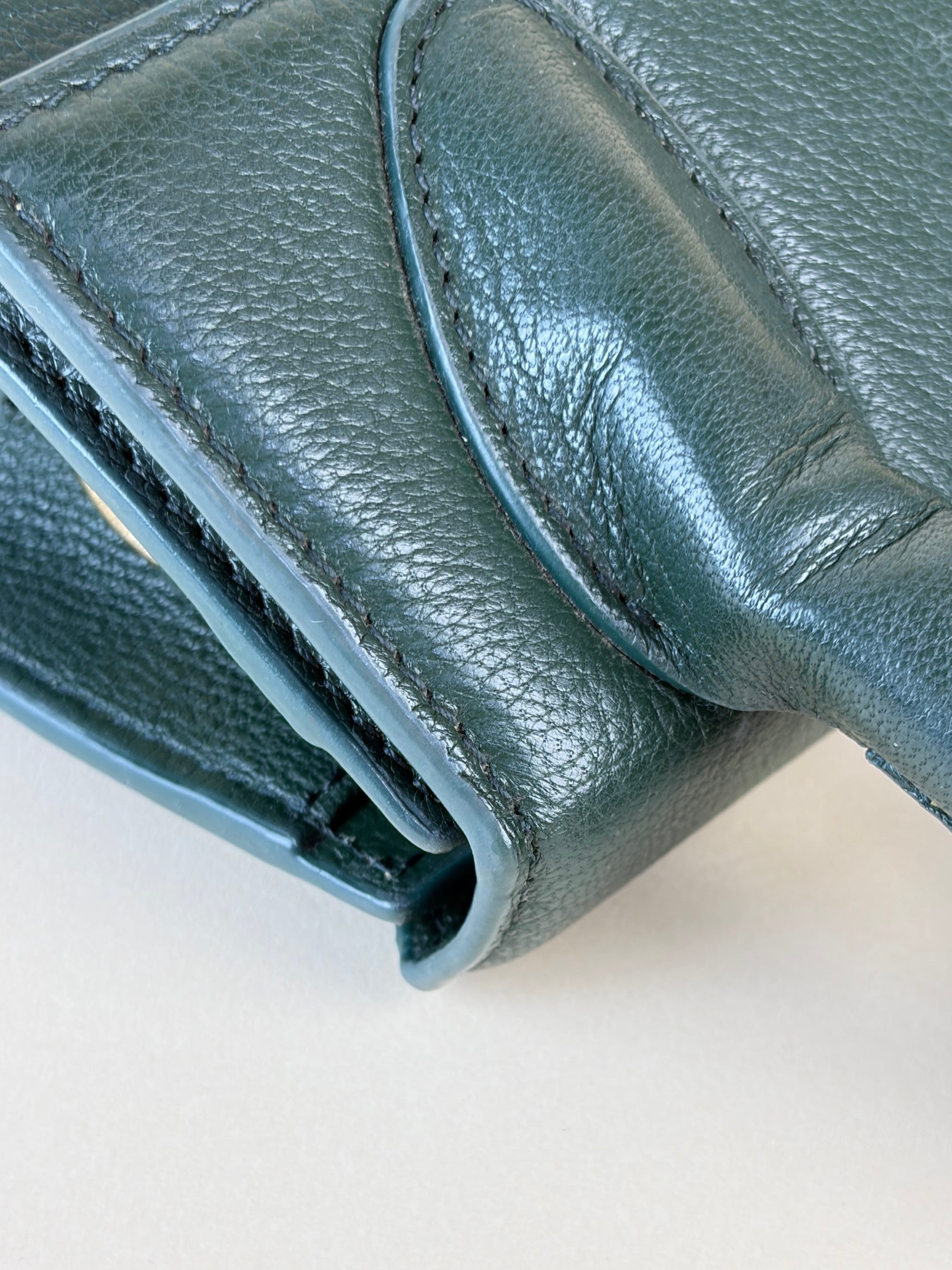 Jacquemus Dark Green soft grained leather the knot Chiquita coiled hand bag