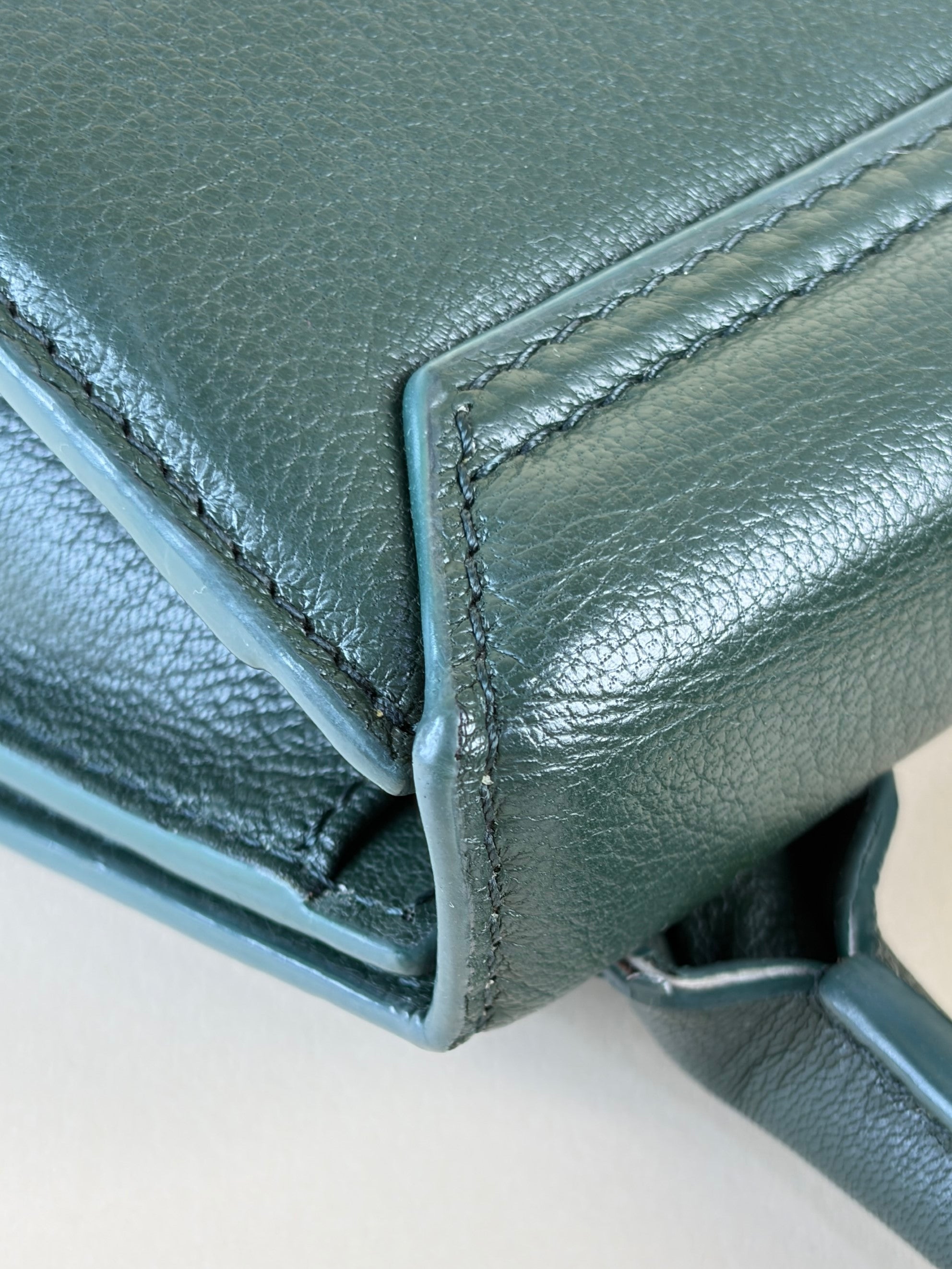 Jacquemus Dark Green soft grained leather the knot Chiquita coiled hand bag