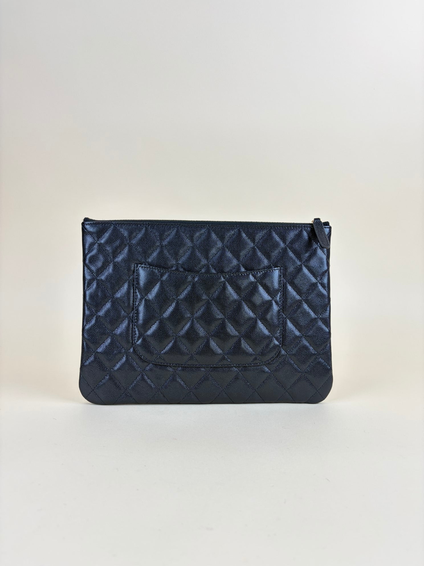 Chanel Black Classic Zip Medium Pouch