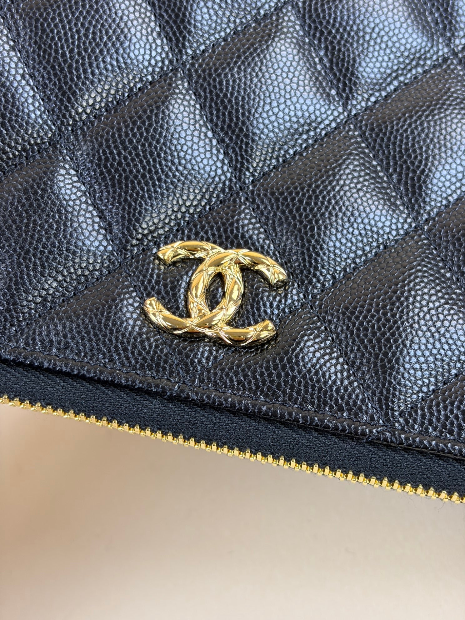 Chanel Black Classic Zip Medium Pouch