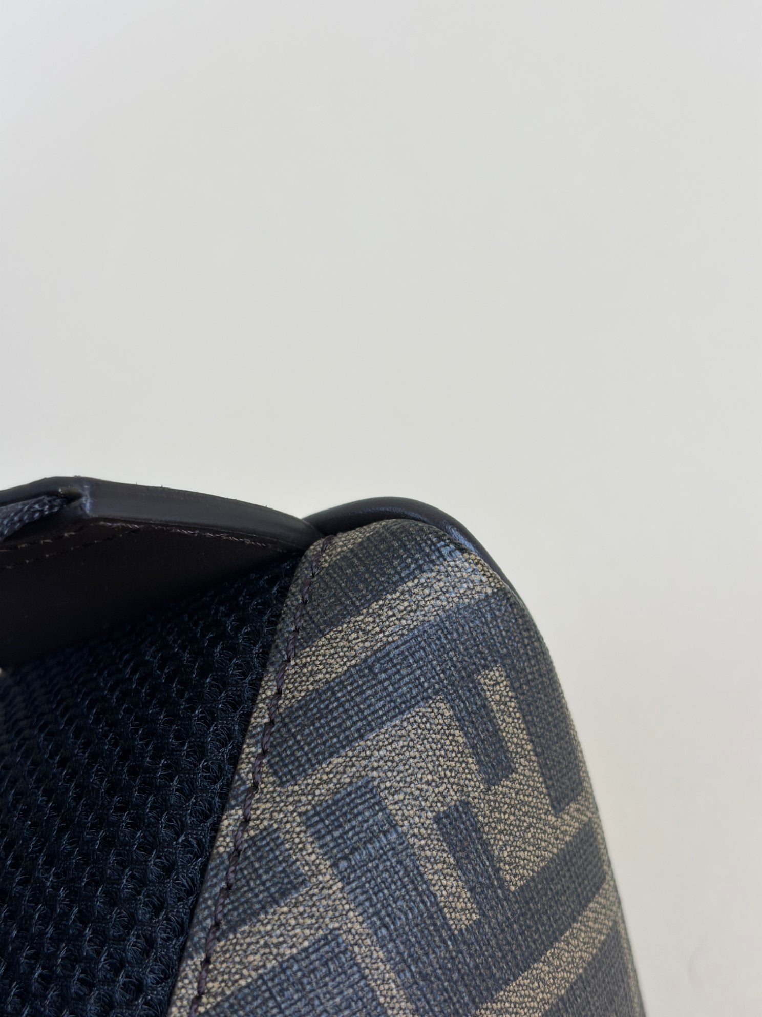 Fendi Tricolor Shiny Glazed Fabric Vitello Cover FF (1974) Logo Belt Bag