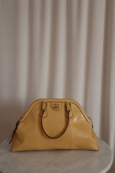 Gucci Yellow Python Rebella Large Bag