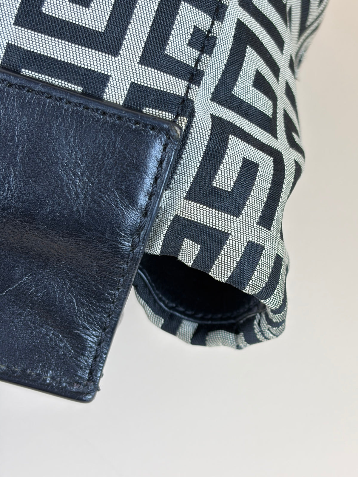 Givenchy black/white signature canvas and leather flap top