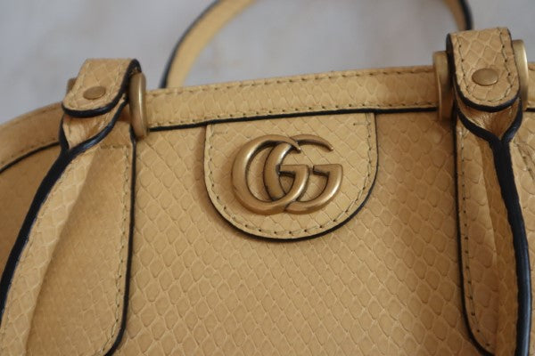 Gucci Yellow Python Rebella Large Bag