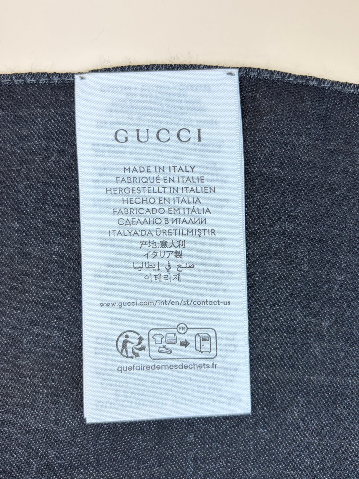 Gucci dark grey GG wool Scarf
