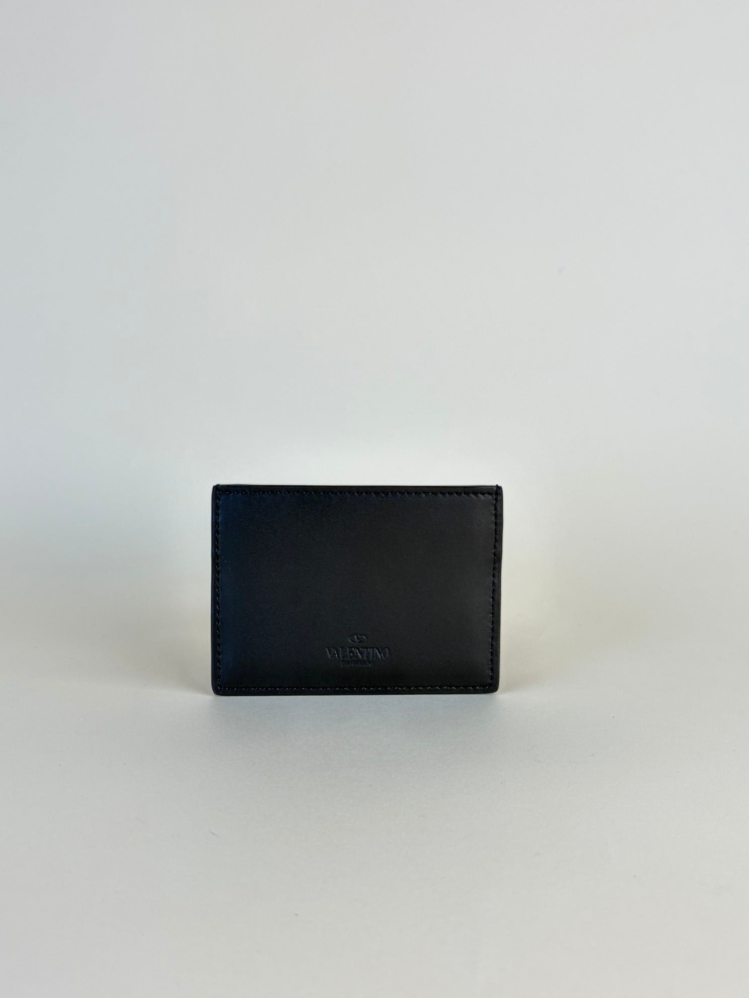 Valentino Black VLTN Logo Card Holder