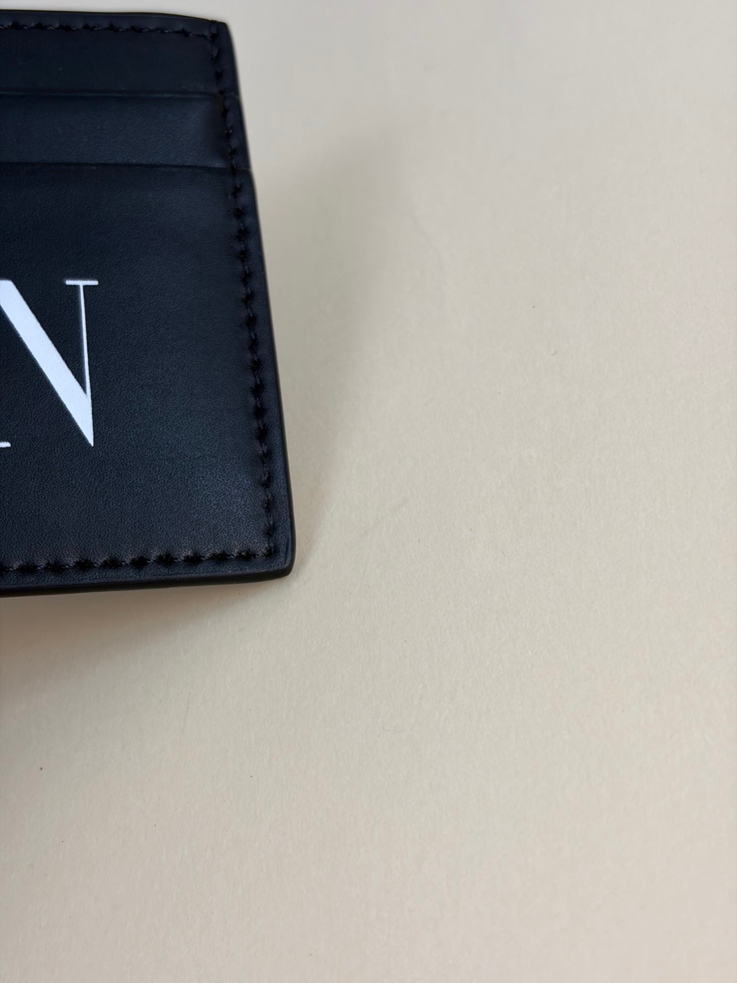 Valentino Black VLTN Logo Card Holder