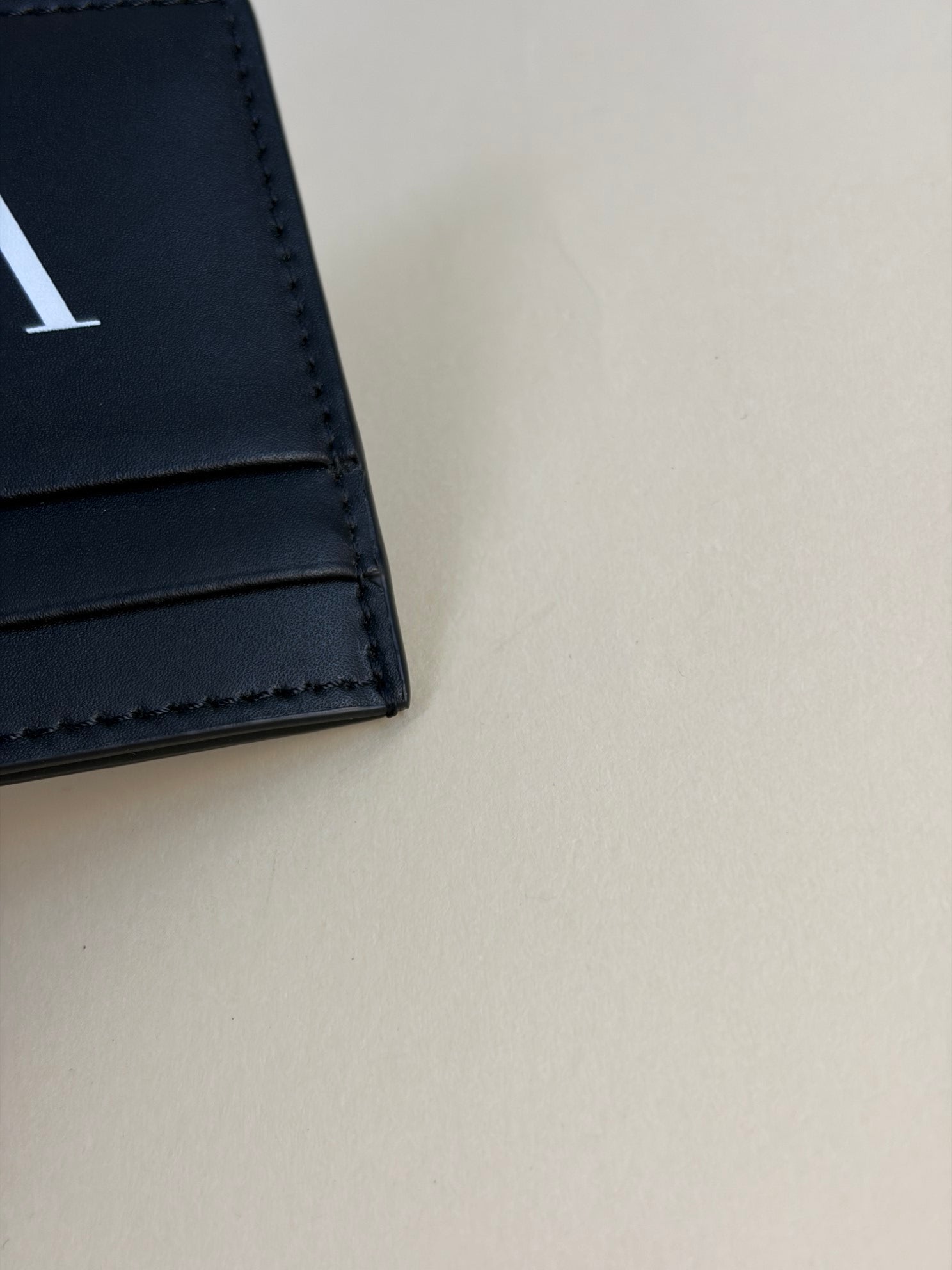 Valentino Black VLTN Logo Card Holder