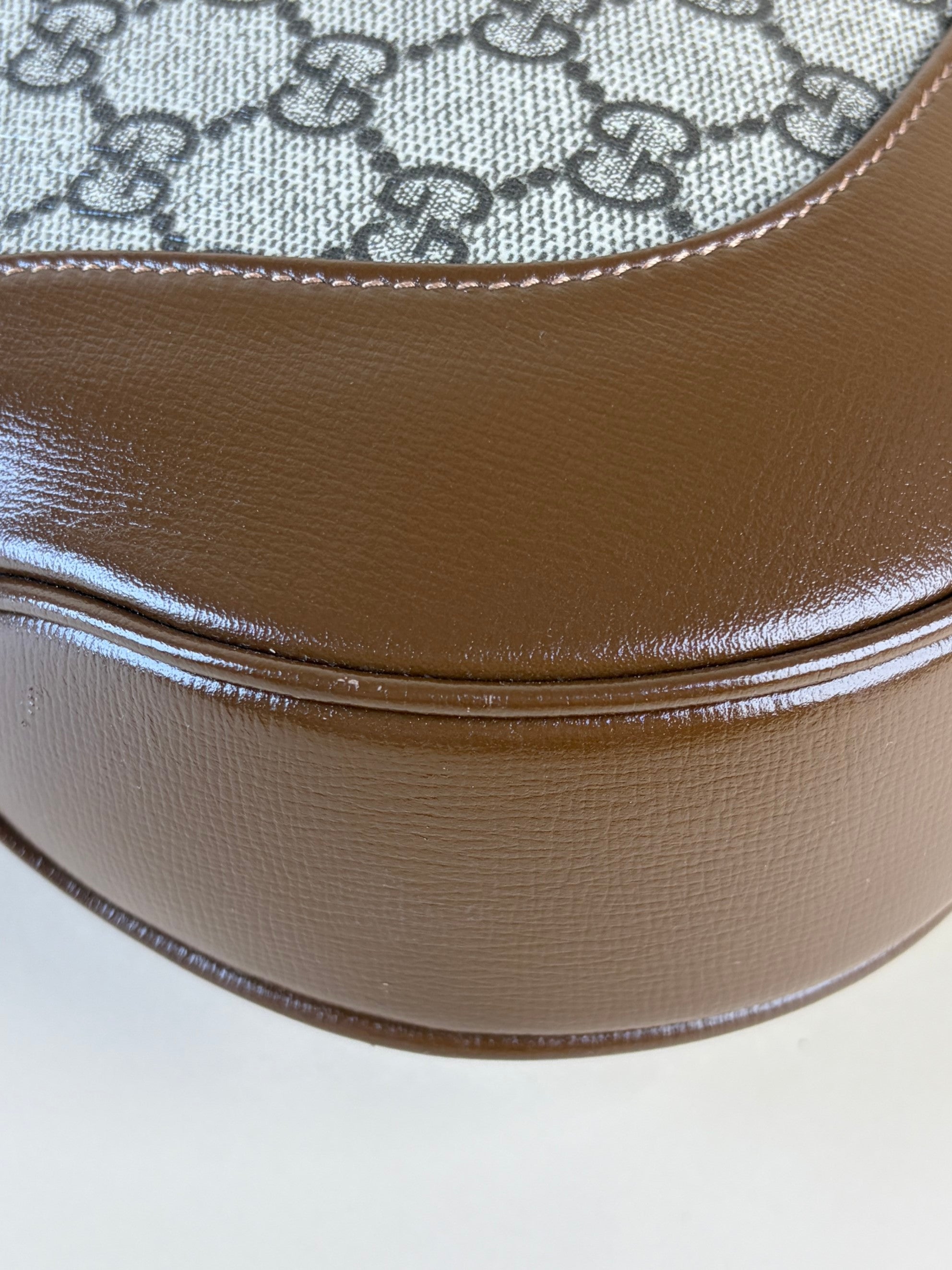 Gucci brown calfskin gg supreme monogram canvas Jackie medium hobo bag