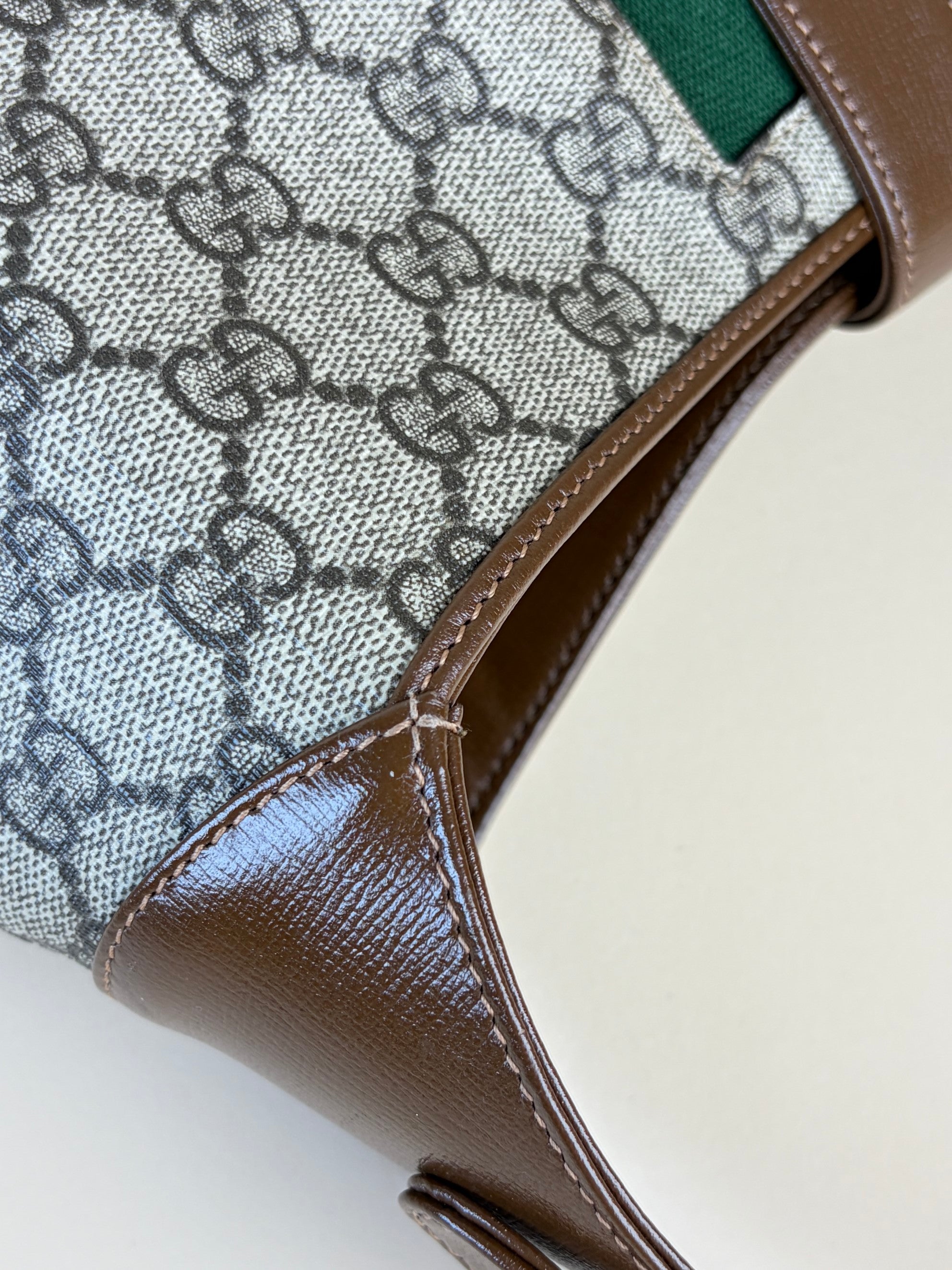 Gucci brown calfskin gg supreme monogram canvas Jackie medium hobo bag