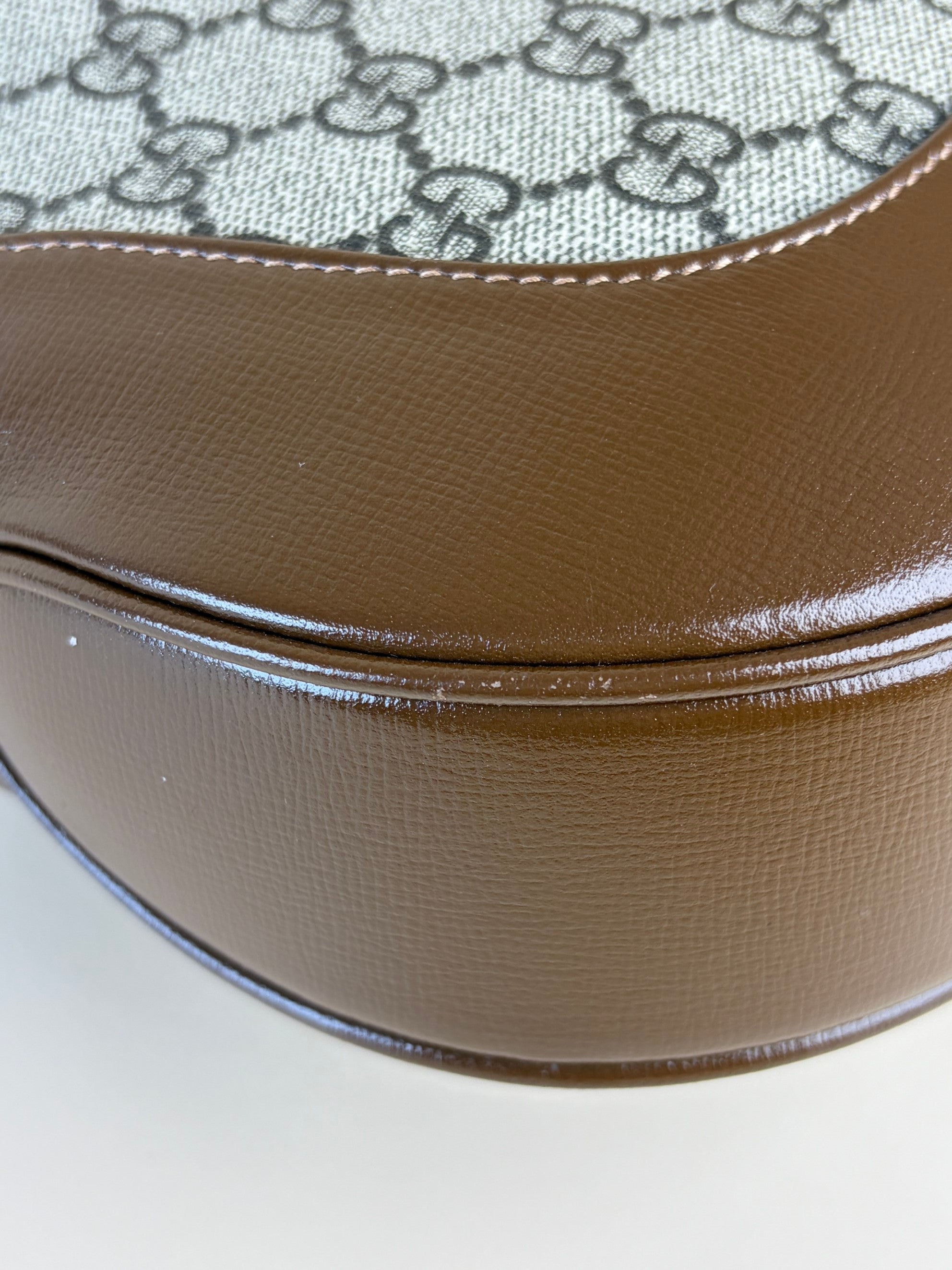 Gucci brown calfskin gg supreme monogram canvas Jackie medium hobo bag