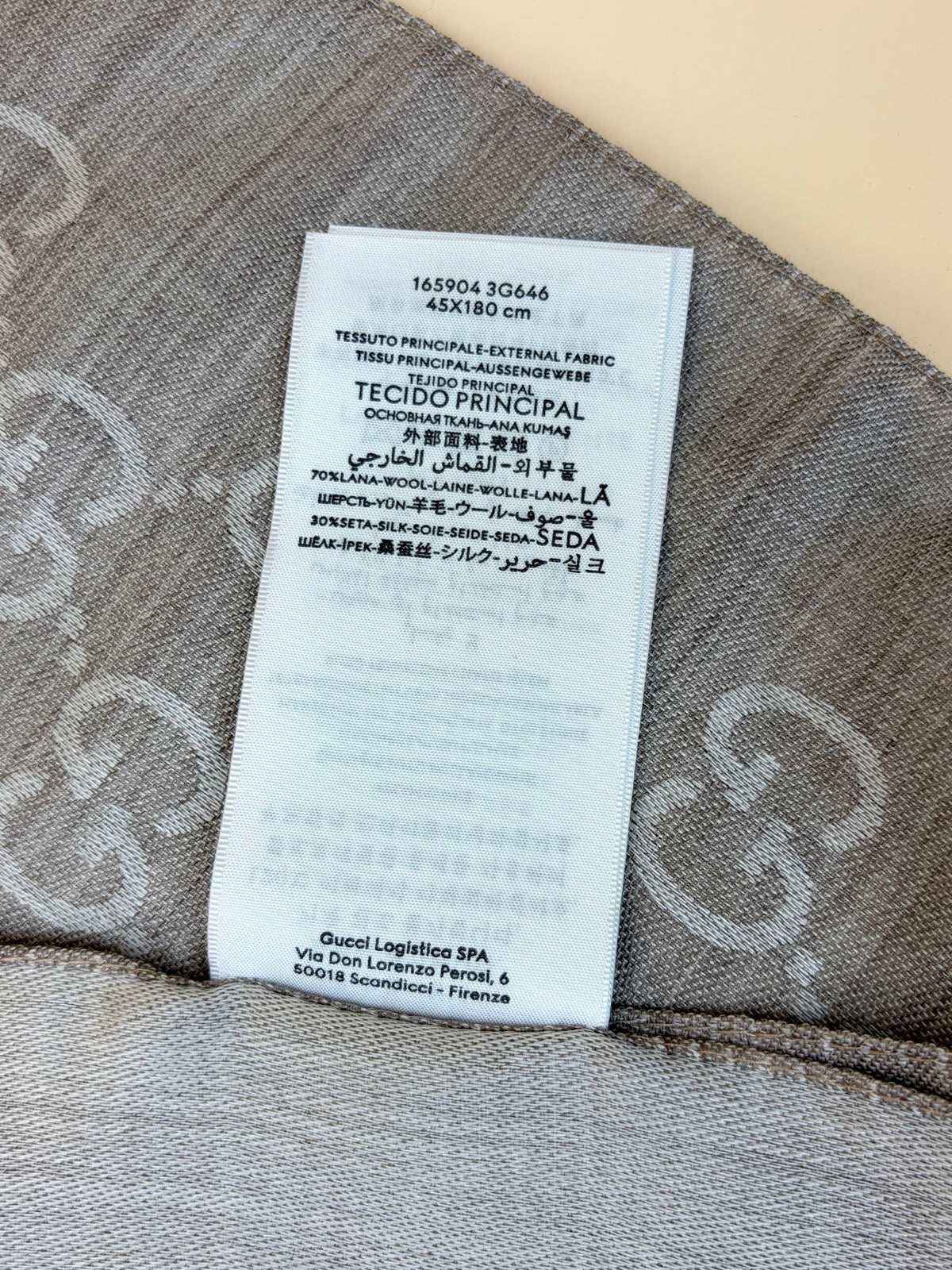 Gucci beige GG wool Scarf