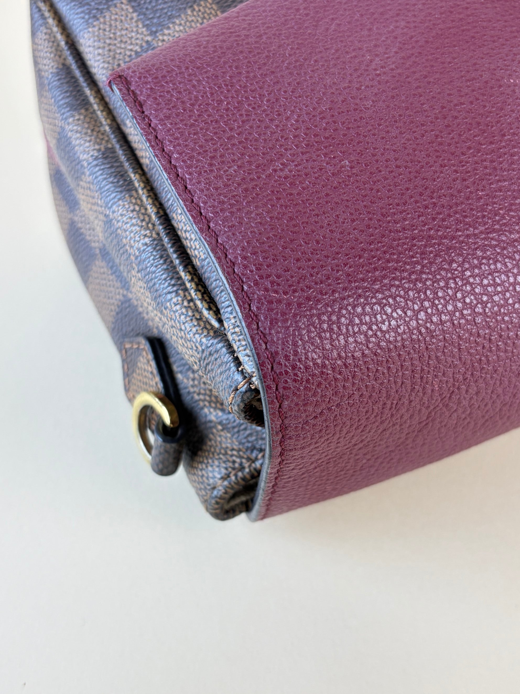 louis Vuitton raisin calfskin Damier ebene canvas clapton cross body bag