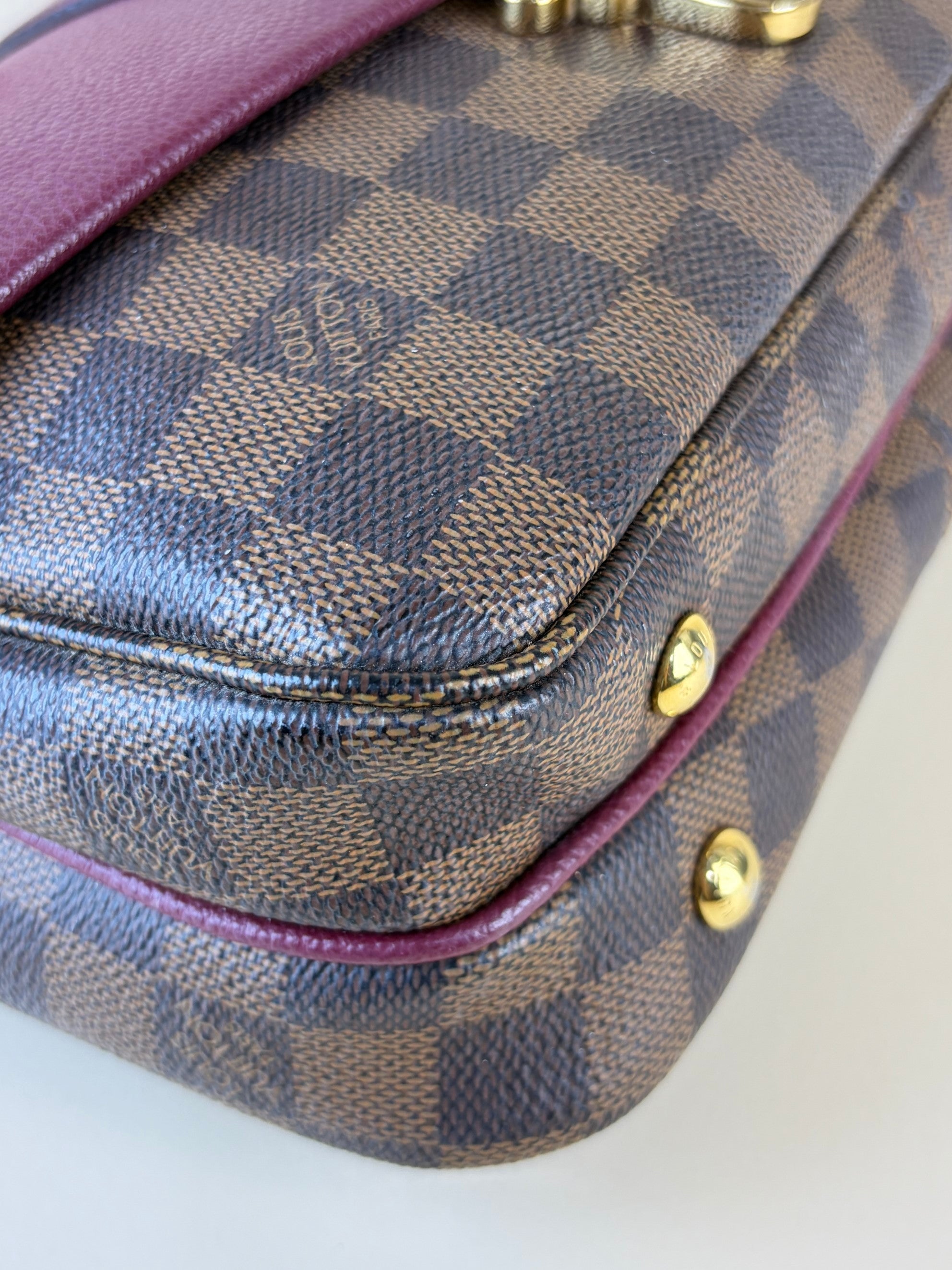 louis Vuitton raisin calfskin Damier ebene canvas clapton cross body bag