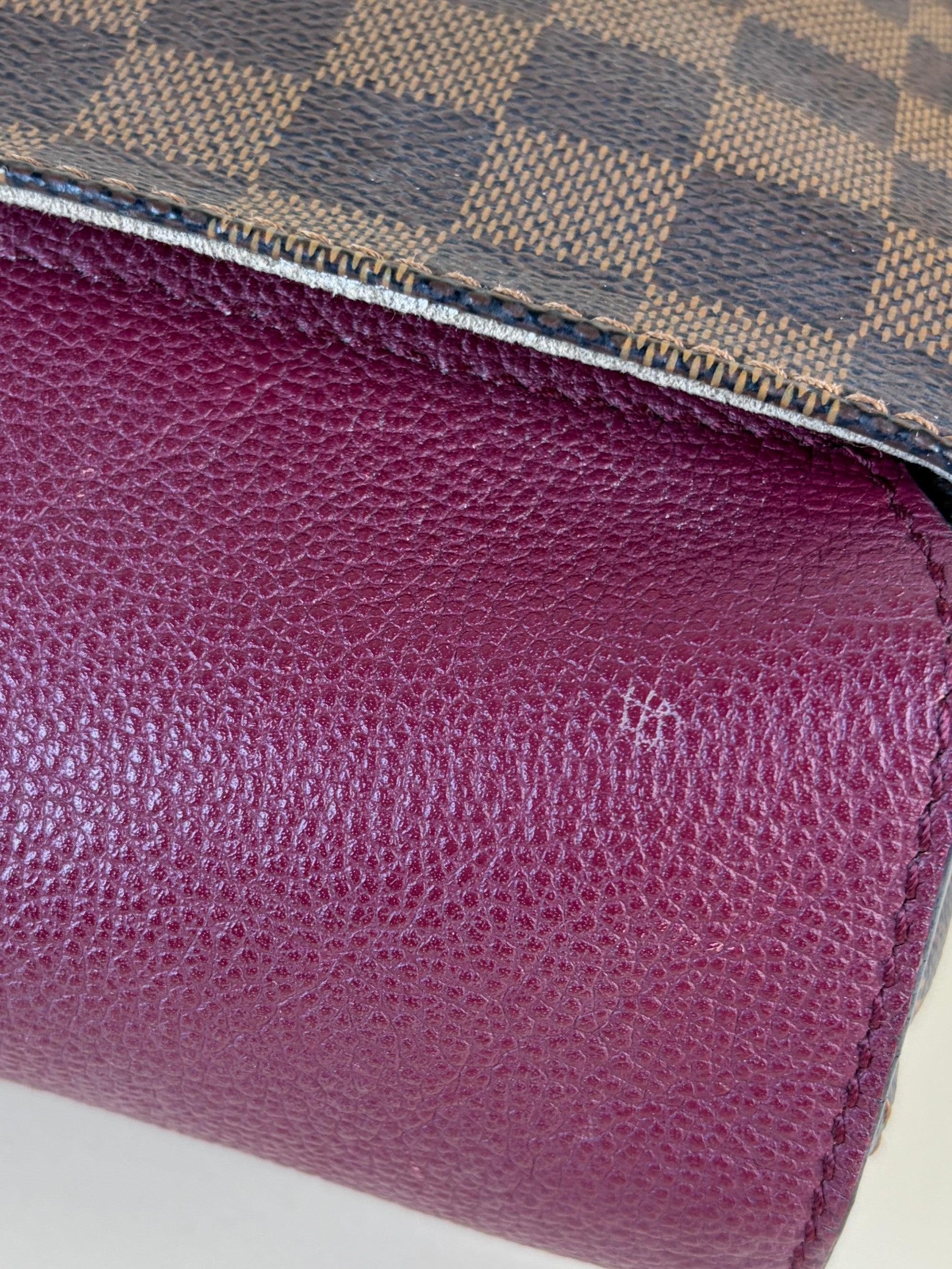 louis Vuitton raisin calfskin Damier ebene canvas clapton cross body bag
