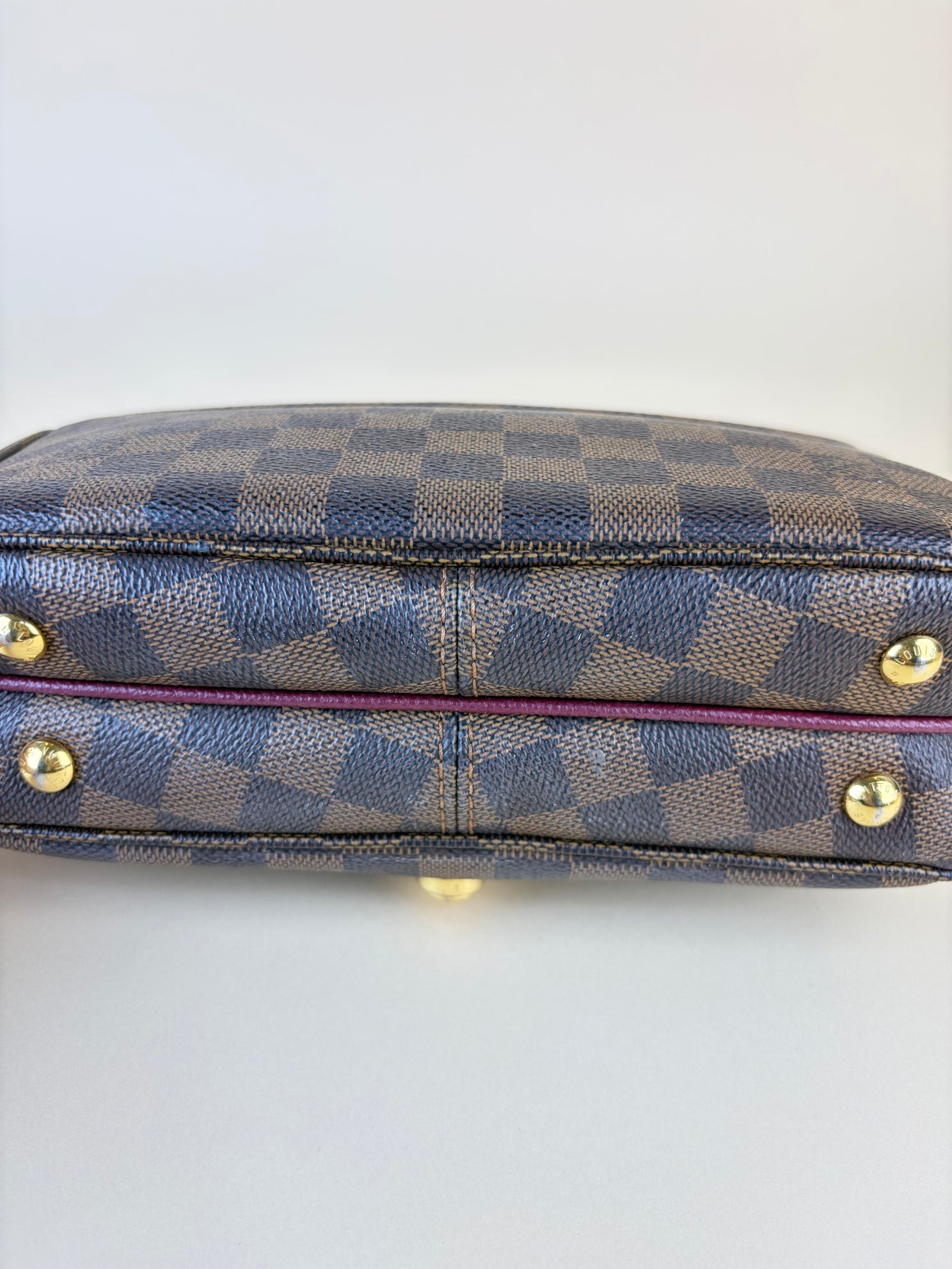 louis Vuitton raisin calfskin Damier ebene canvas clapton cross body bag
