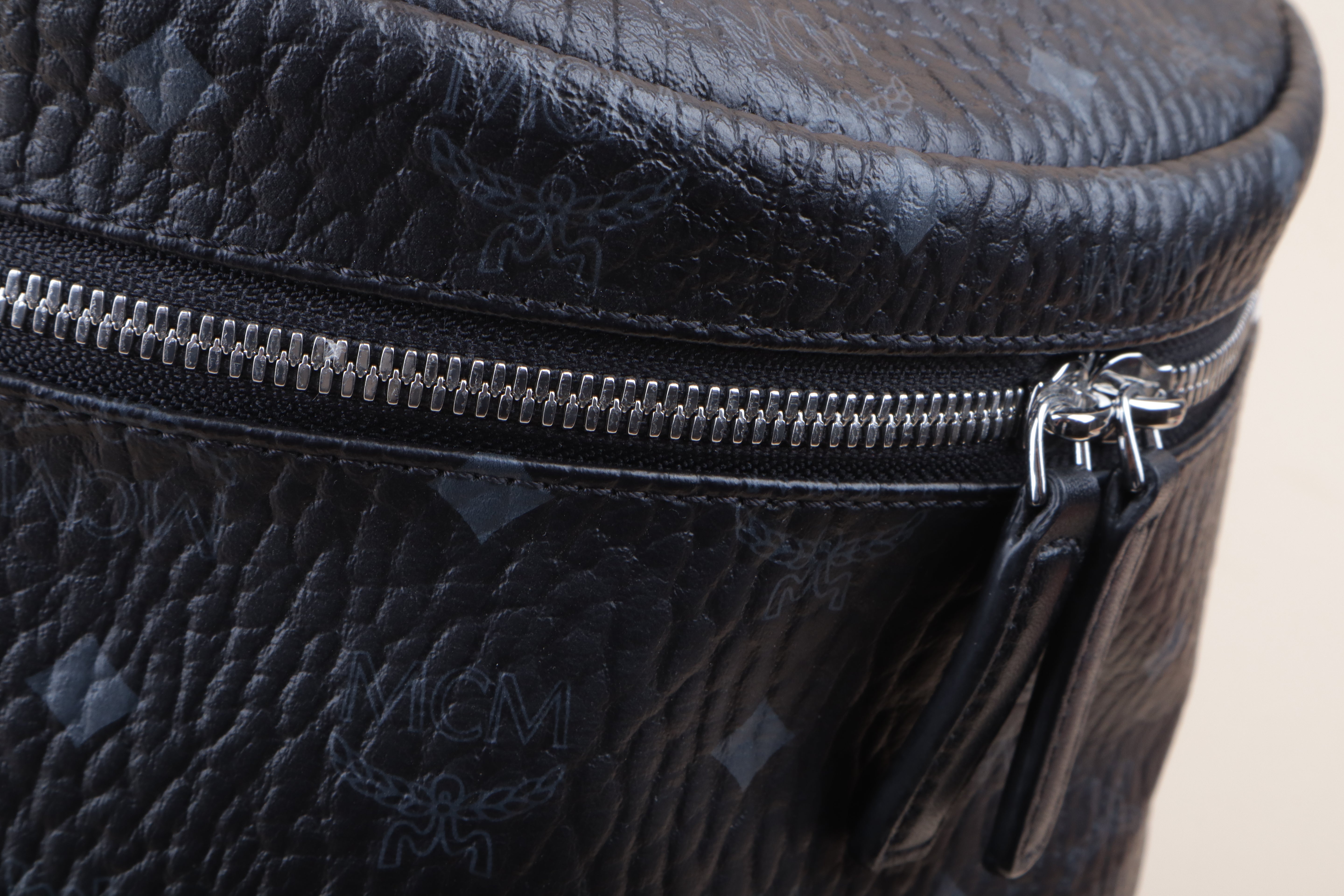 MCM Plack and gray Side Backpack Bag