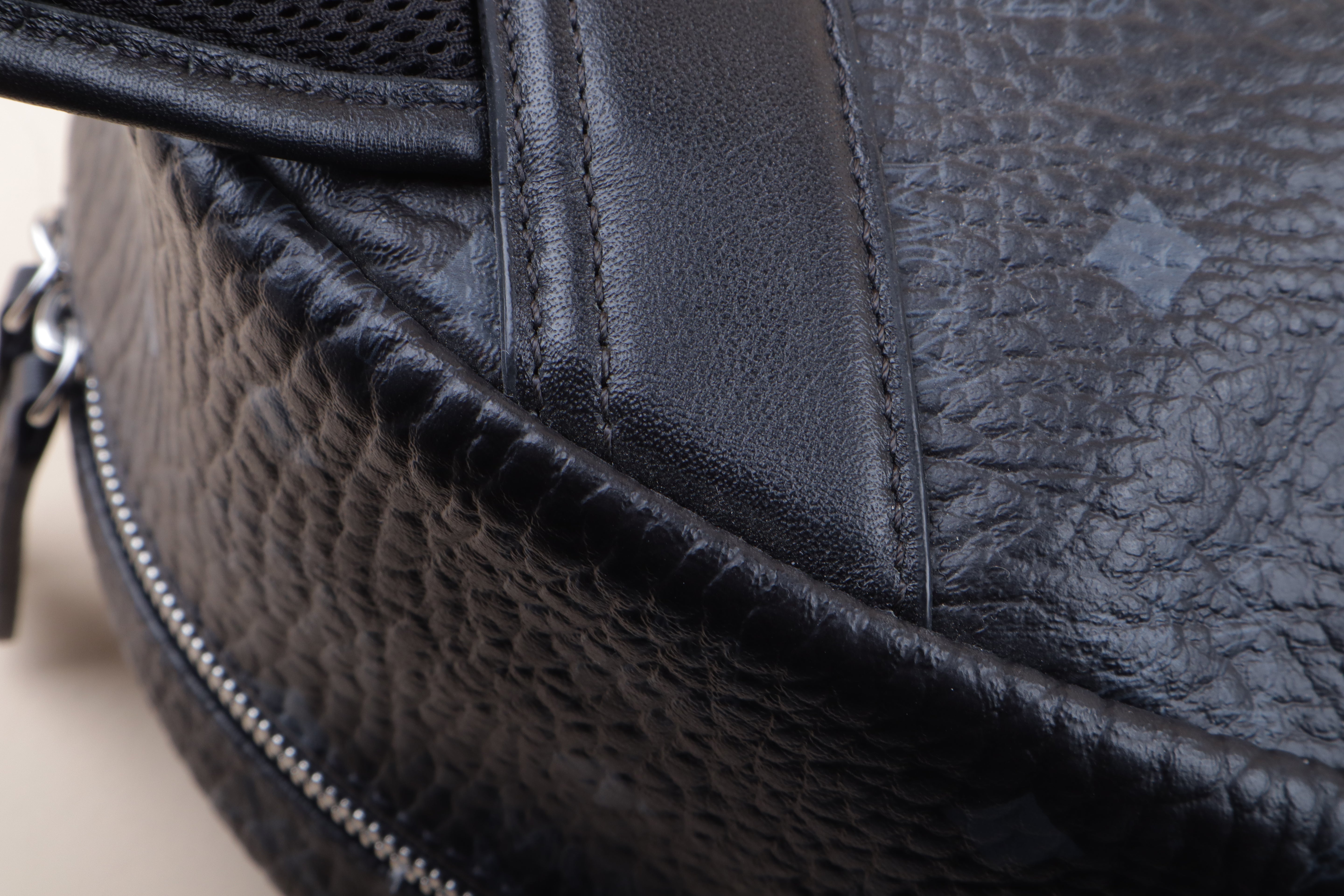 MCM Plack and gray Side Backpack Bag