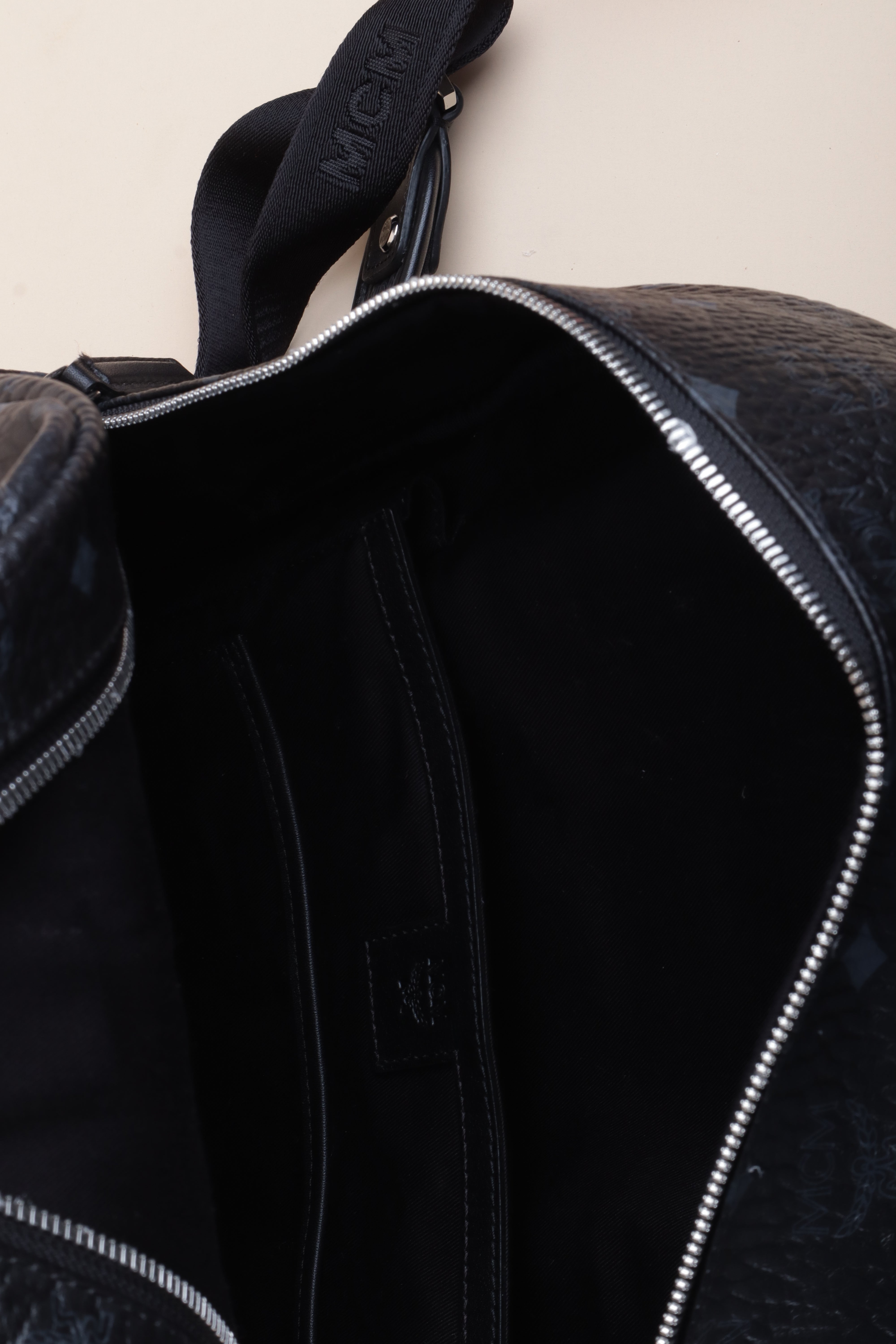 MCM Plack and gray Side Backpack Bag
