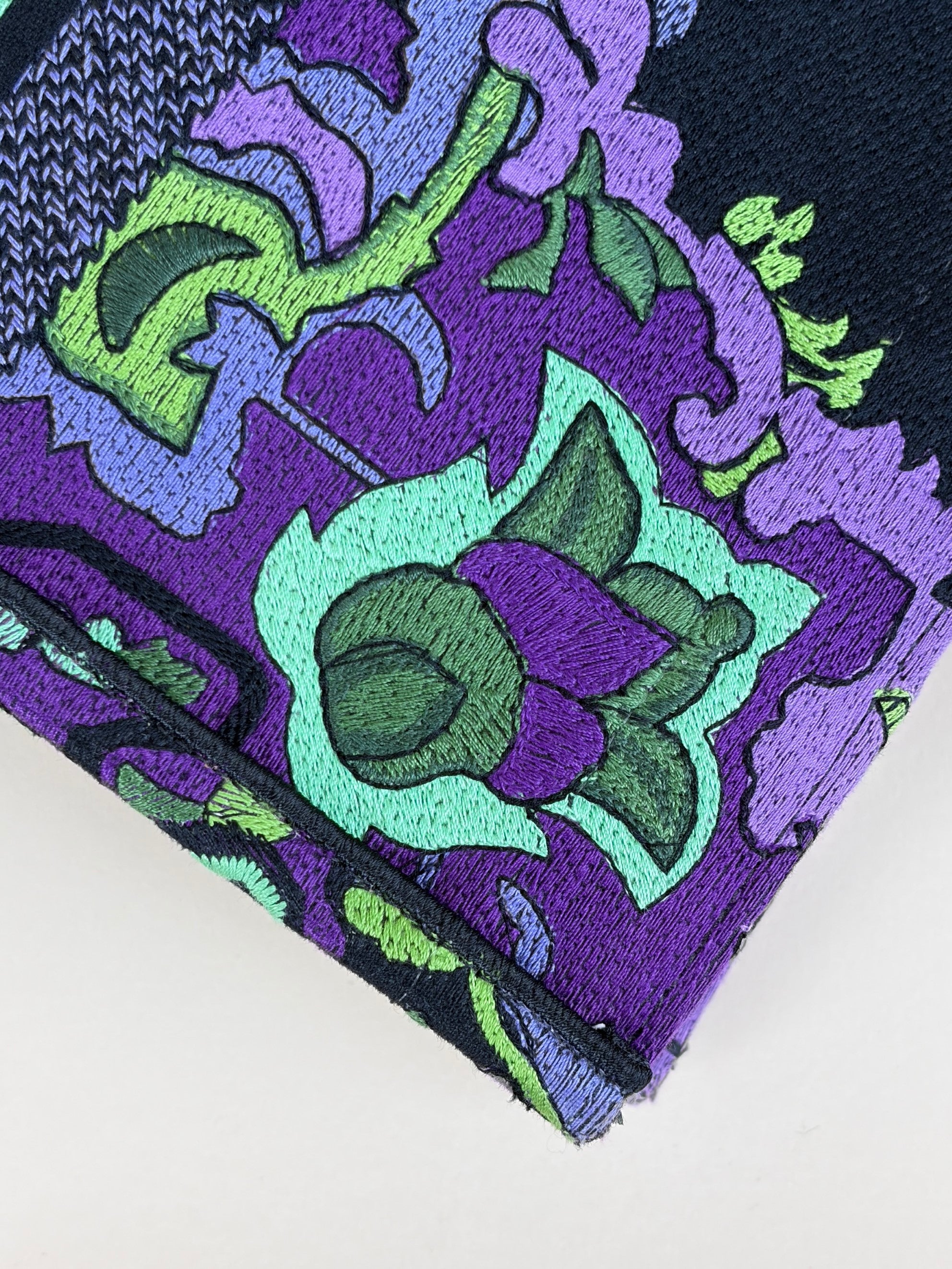 Christian Dior multicolor canvas embroider Indian purple large tote bag