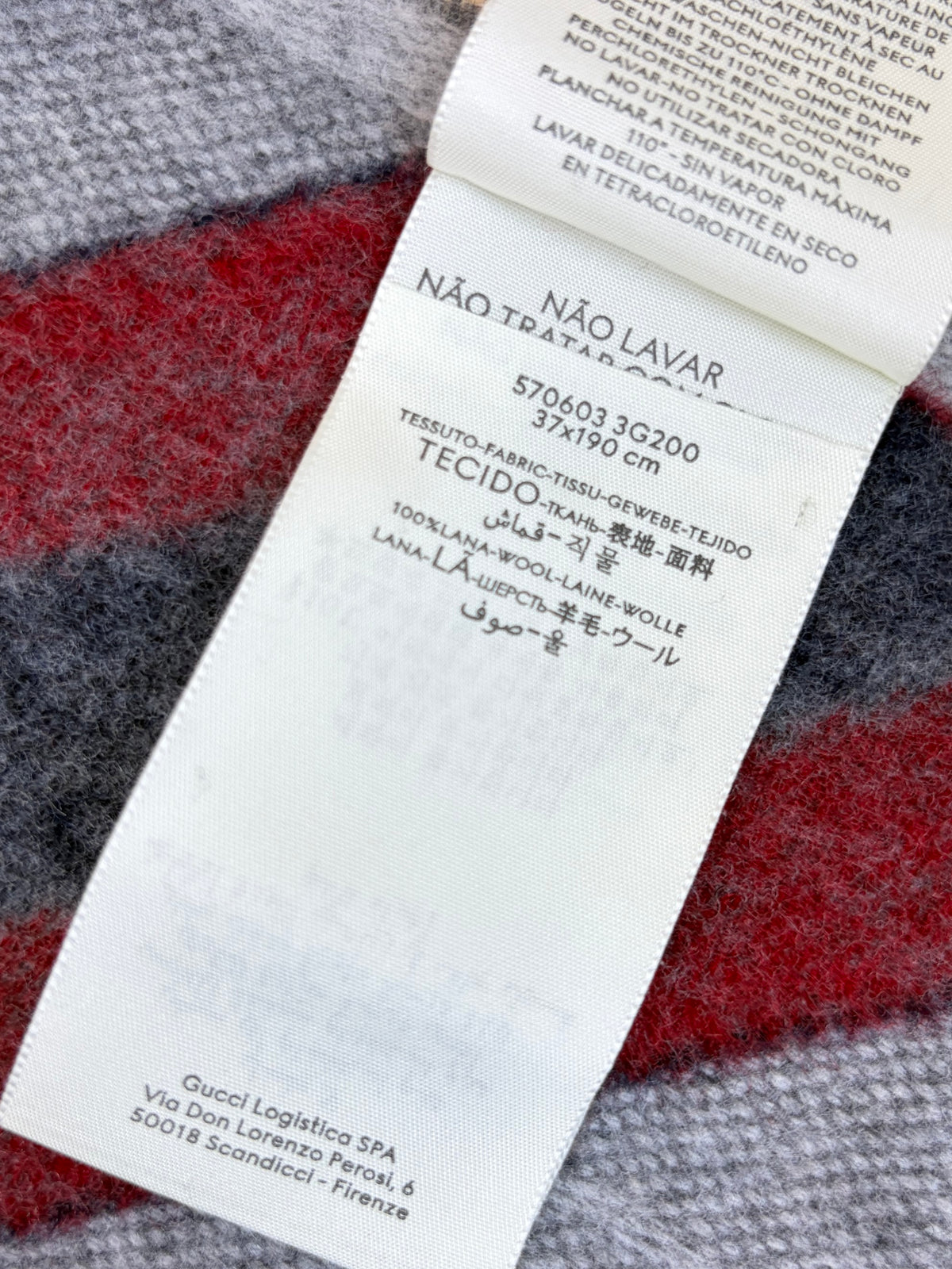 Gucci grey gg Nikky Web Wool Scarf