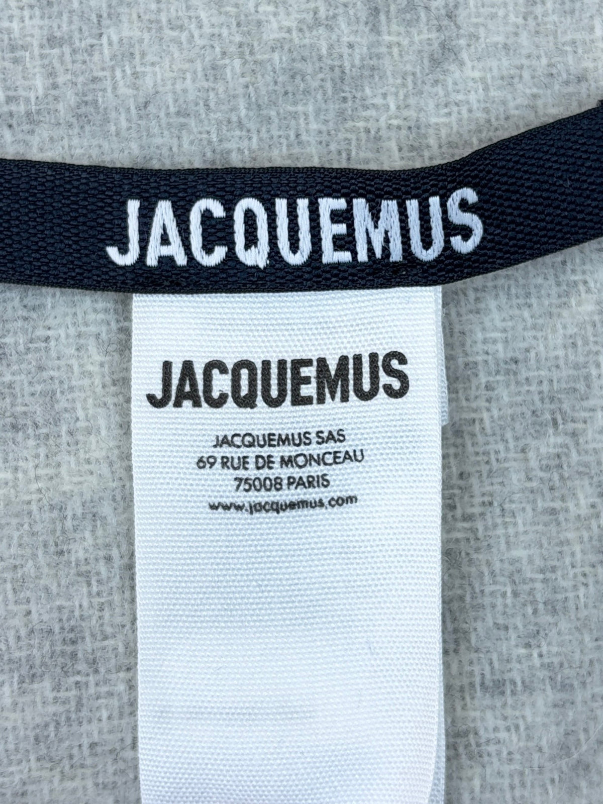 Jacquemus grey lcharpe Logo jacquard Wool Scarf