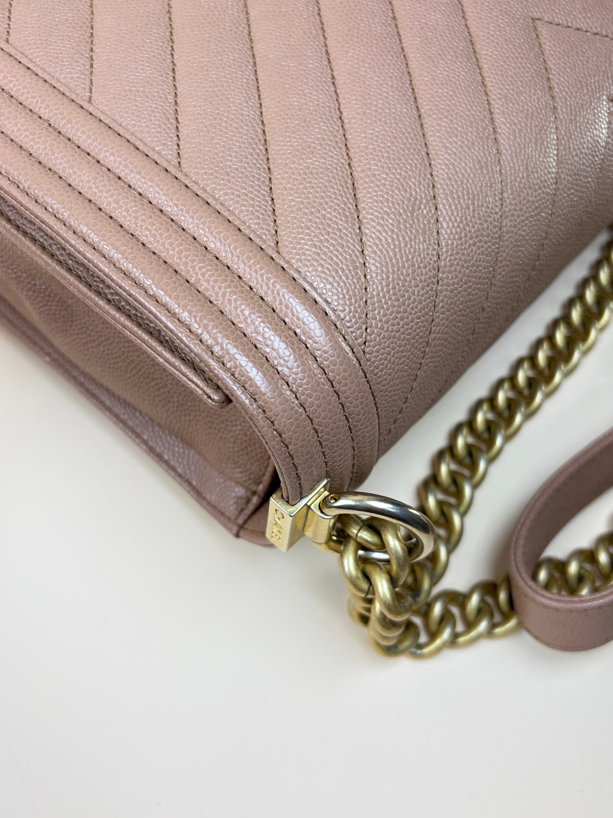 Chanel calfskin Boy Chevron quilted new Medium Flap Bag
