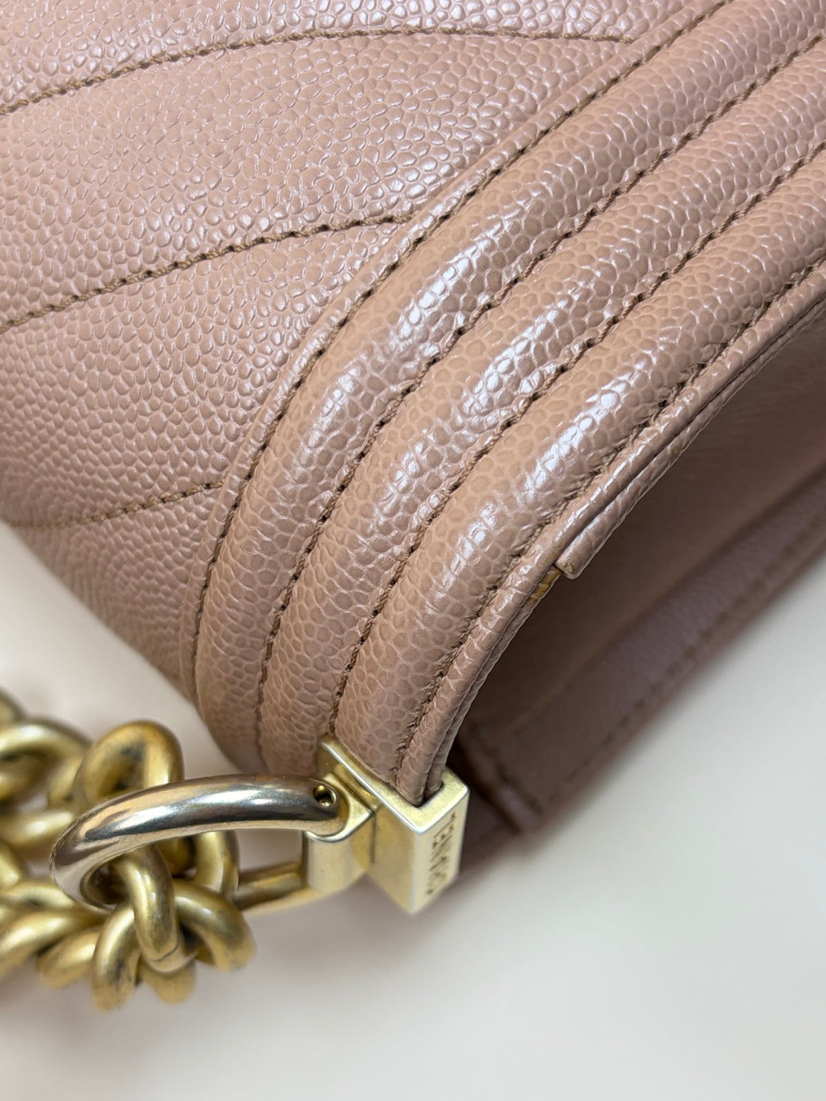 Chanel calfskin Boy Chevron quilted new Medium Flap Bag