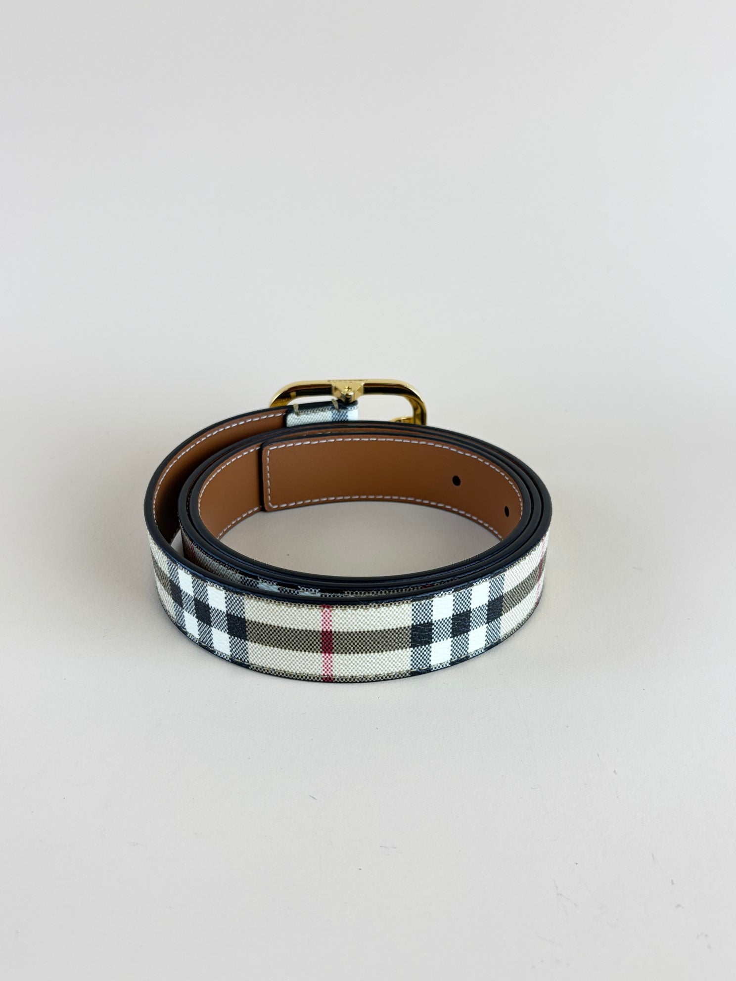 Burberry Beige Archive Check Belt 40