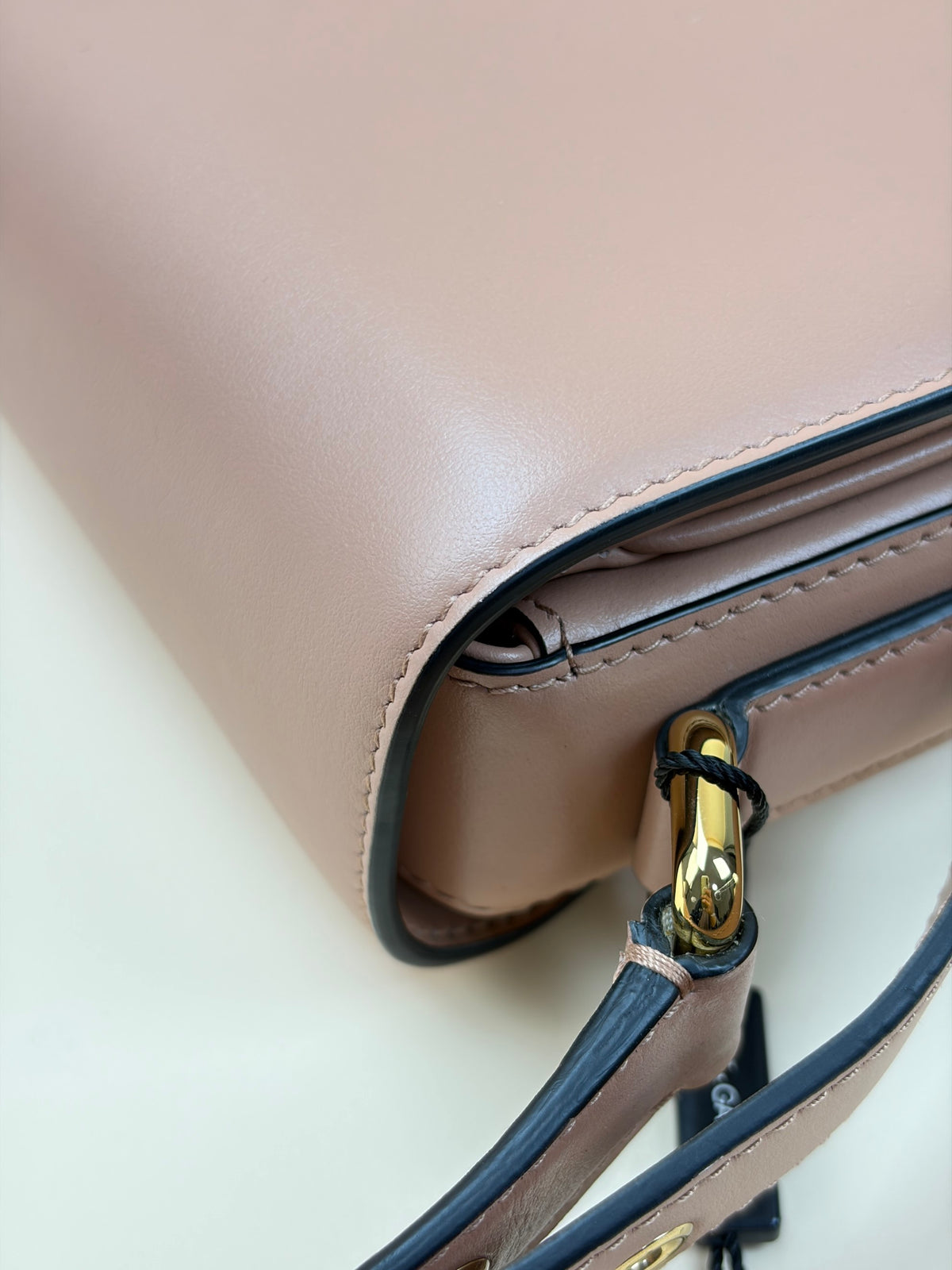 Dolce & Gabbana nude calfskin leather 3.5 crossbody flap bag