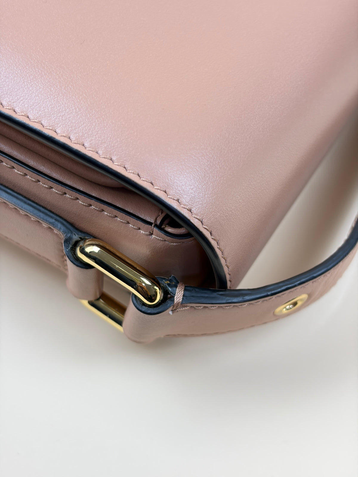 Dolce & Gabbana nude calfskin leather 3.5 crossbody flap bag