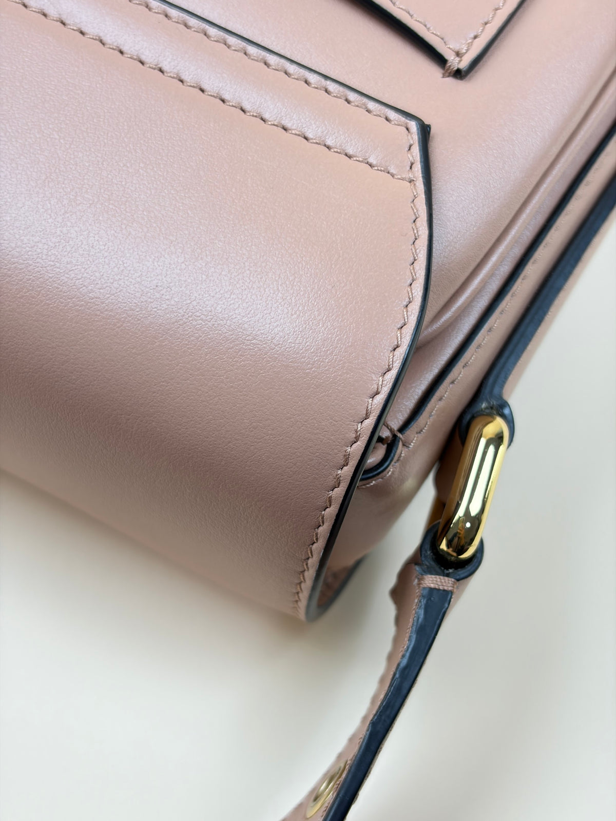 Dolce & Gabbana nude calfskin leather 3.5 crossbody flap bag