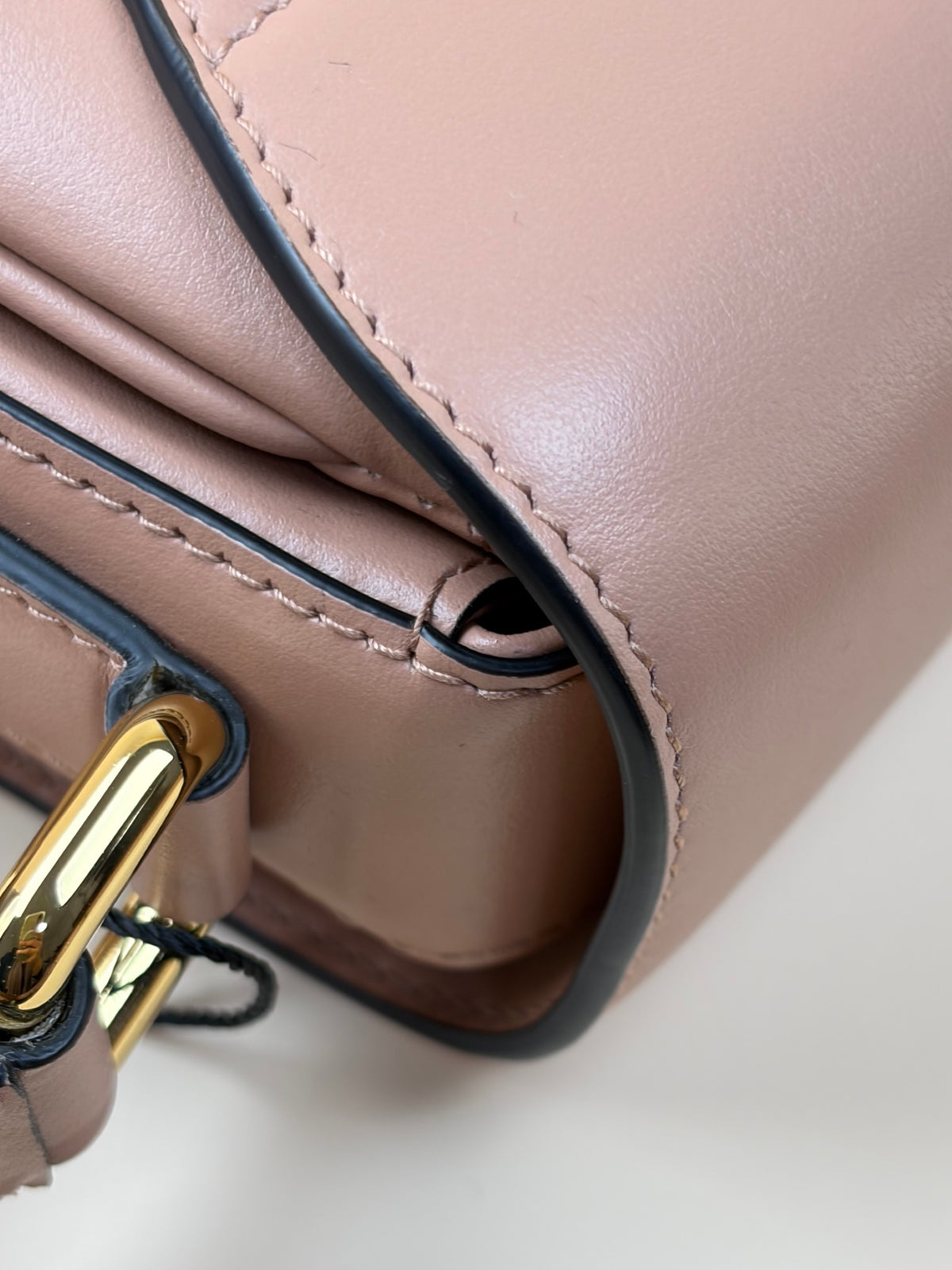 Dolce & Gabbana nude calfskin leather 3.5 crossbody flap bag