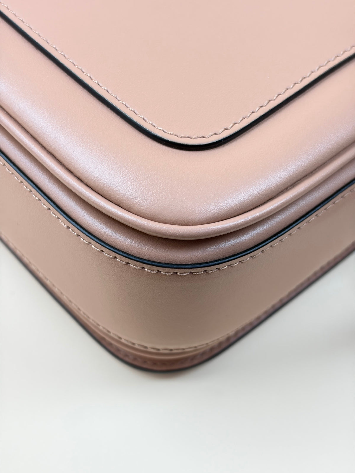 Dolce & Gabbana nude calfskin leather 3.5 crossbody flap bag