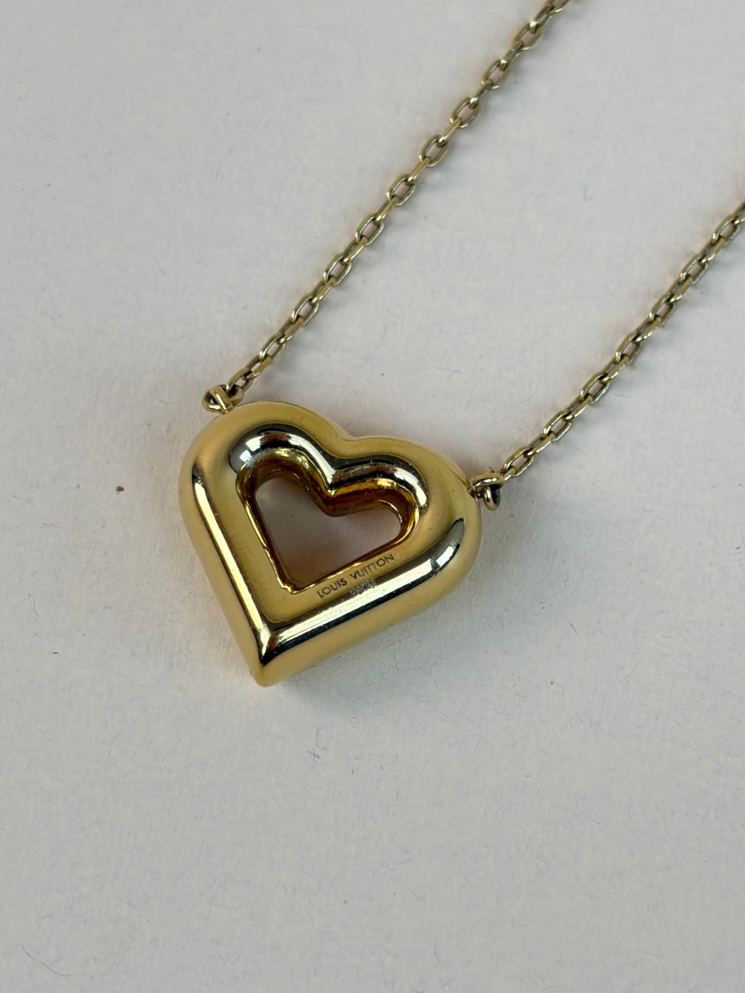 Louis Vuitton Gold LV Heart Necklace