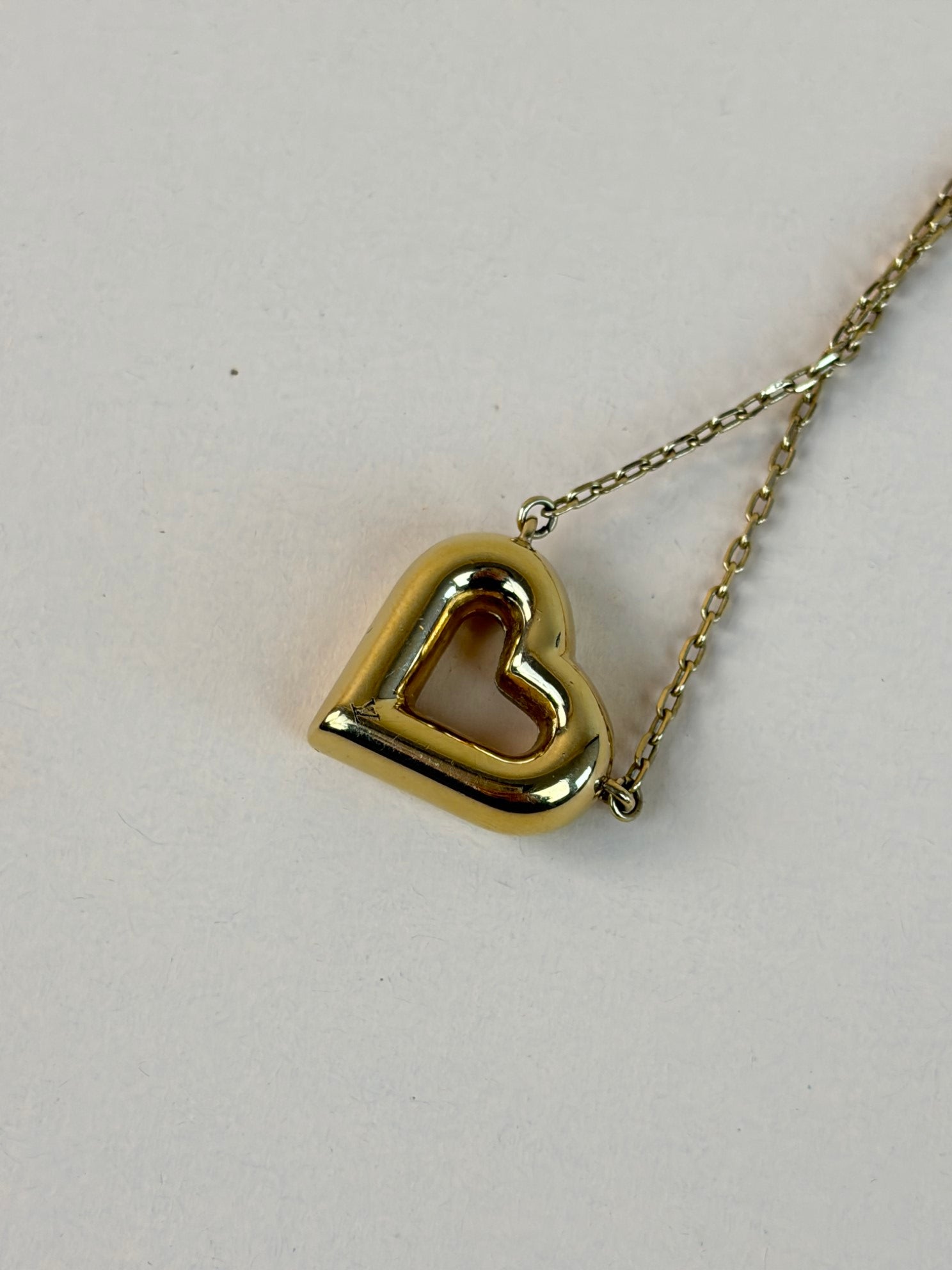 Louis Vuitton Gold LV Heart Necklace
