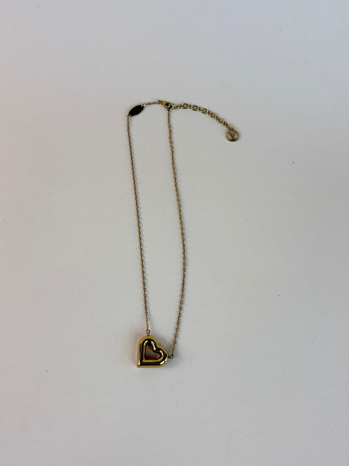 Louis Vuitton Gold LV Heart Necklace