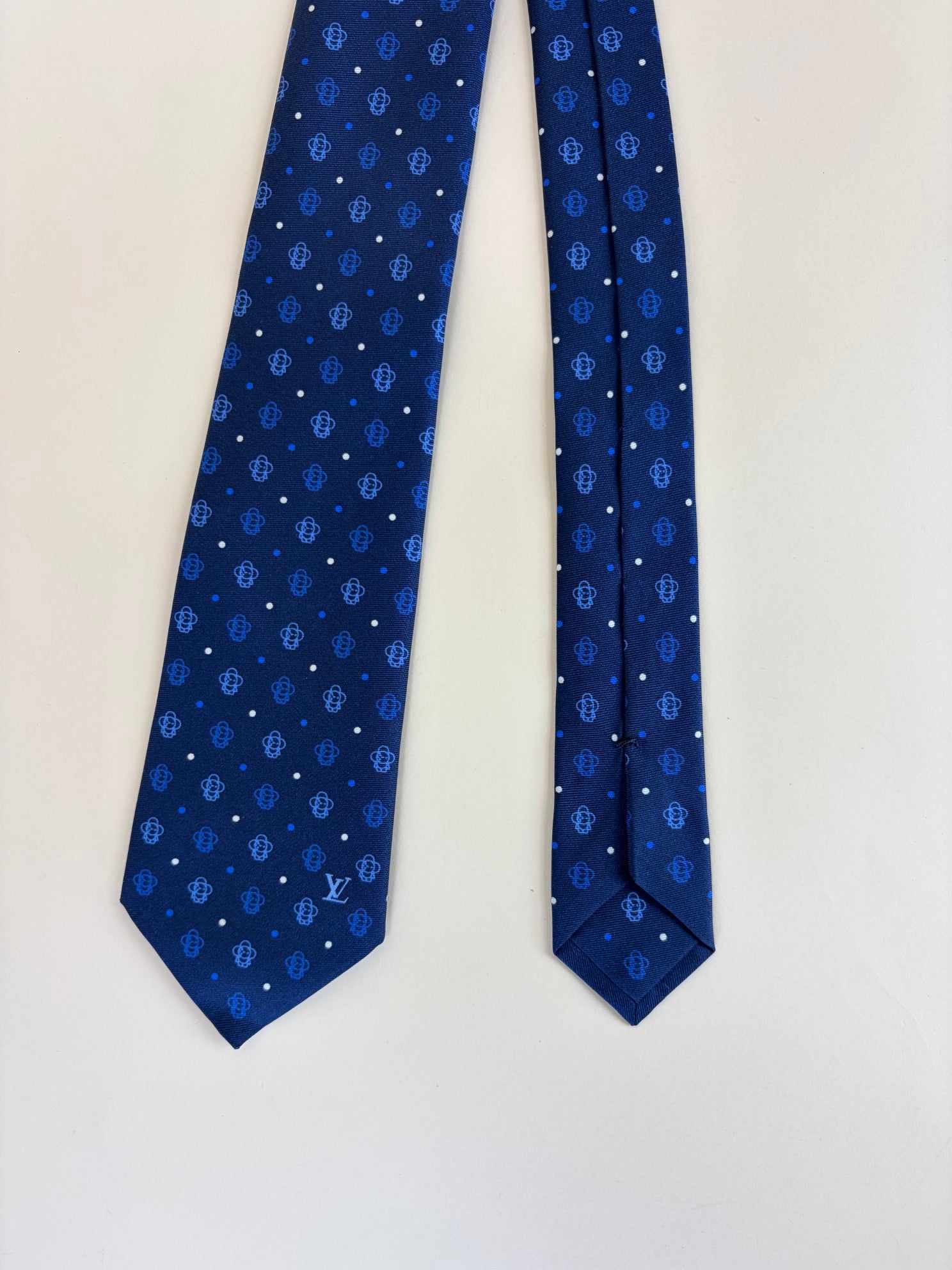 Louis Vuitton Navy Vivienne Outline Tie
