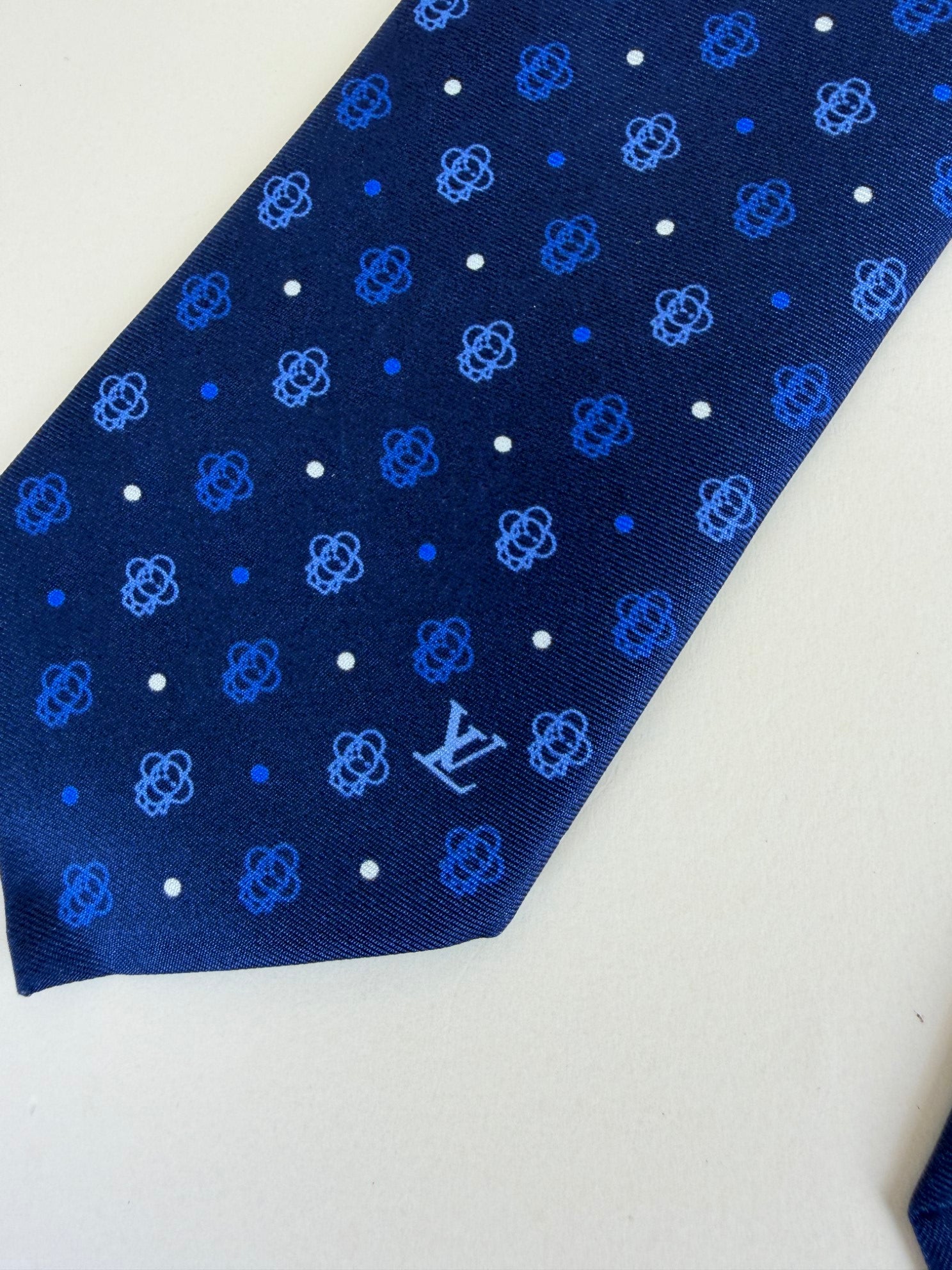 Louis Vuitton Navy Vivienne Outline Tie