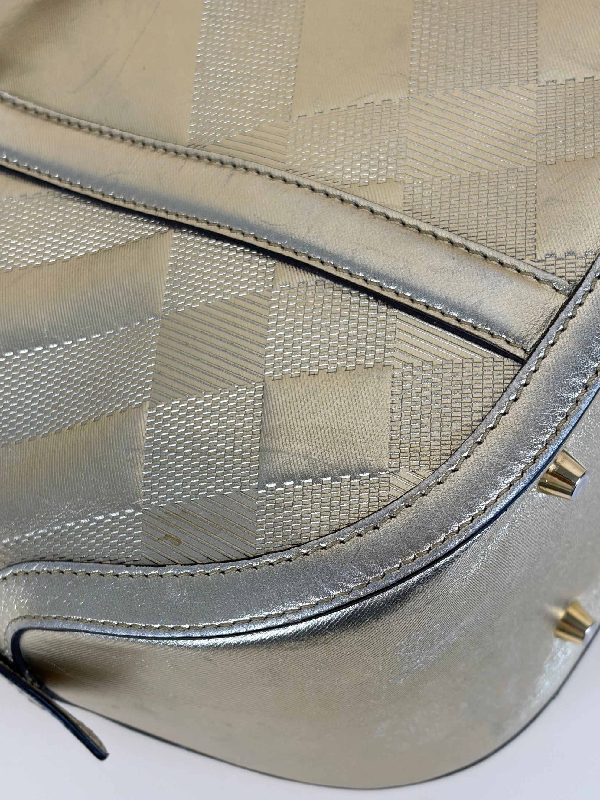 Burberry orchard bowling bag gold metallic top handle