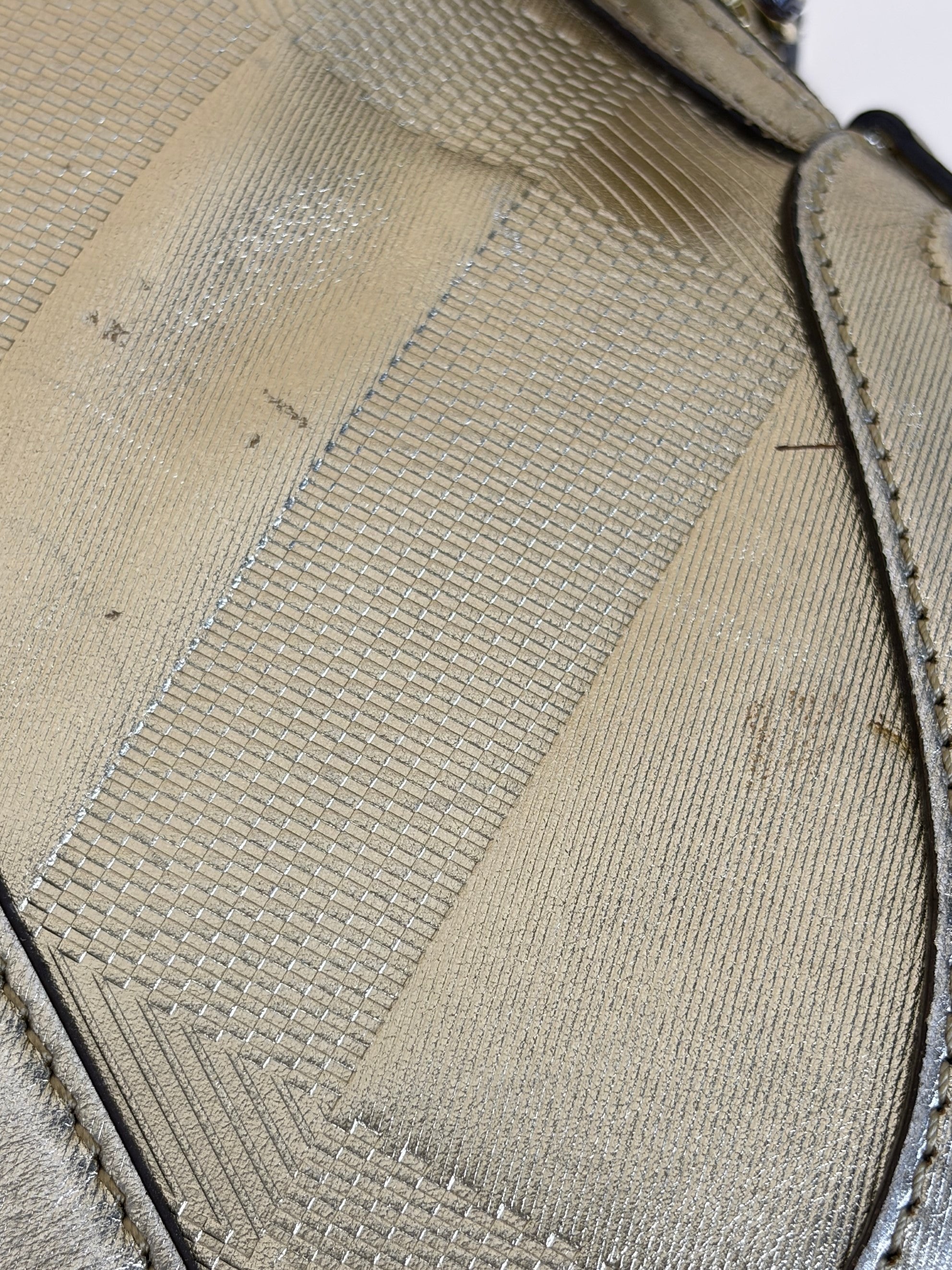 Burberry orchard bowling bag gold metallic top handle
