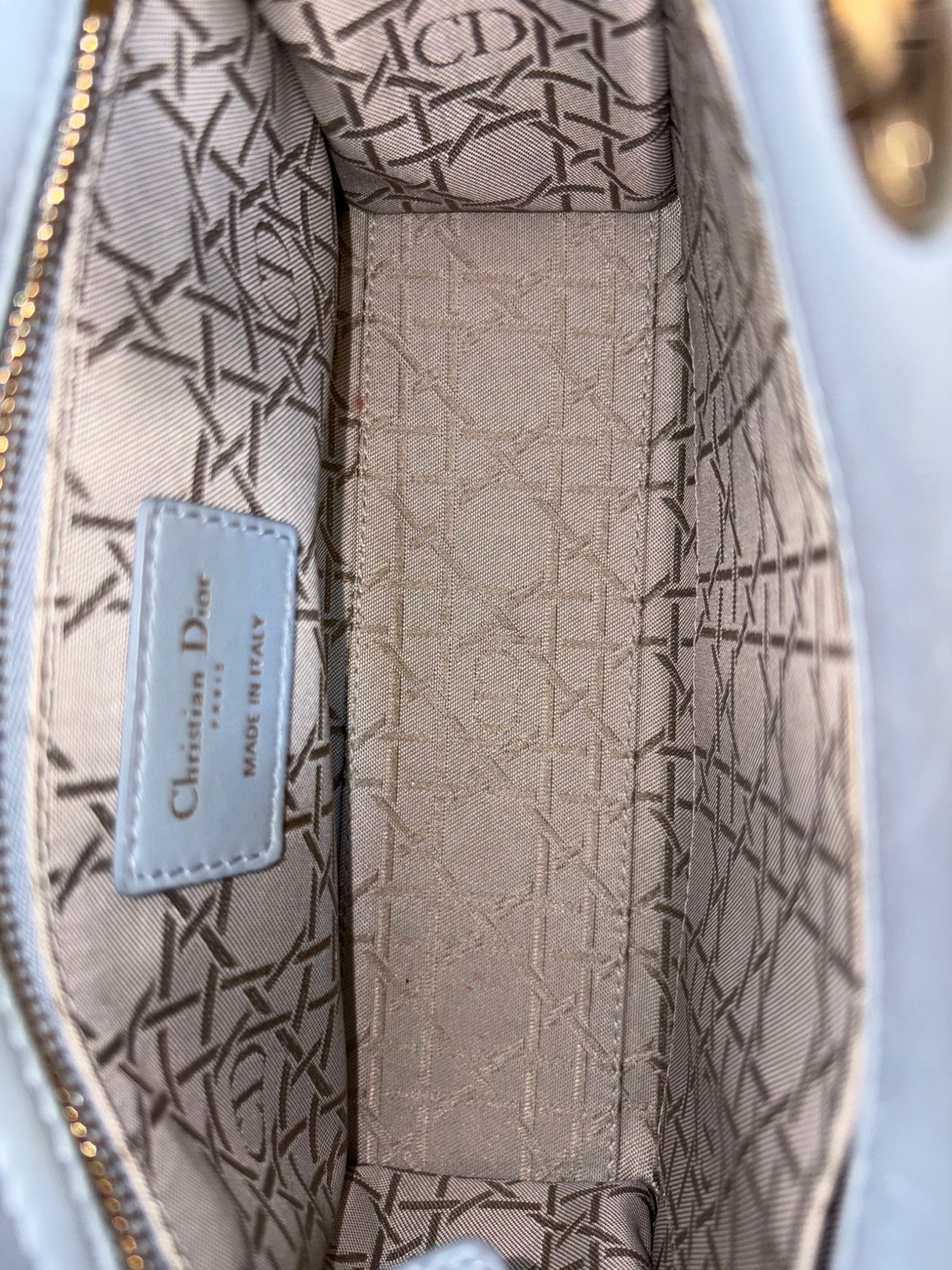 Christian Dior grey cannage lambskin small lady dior my abcd