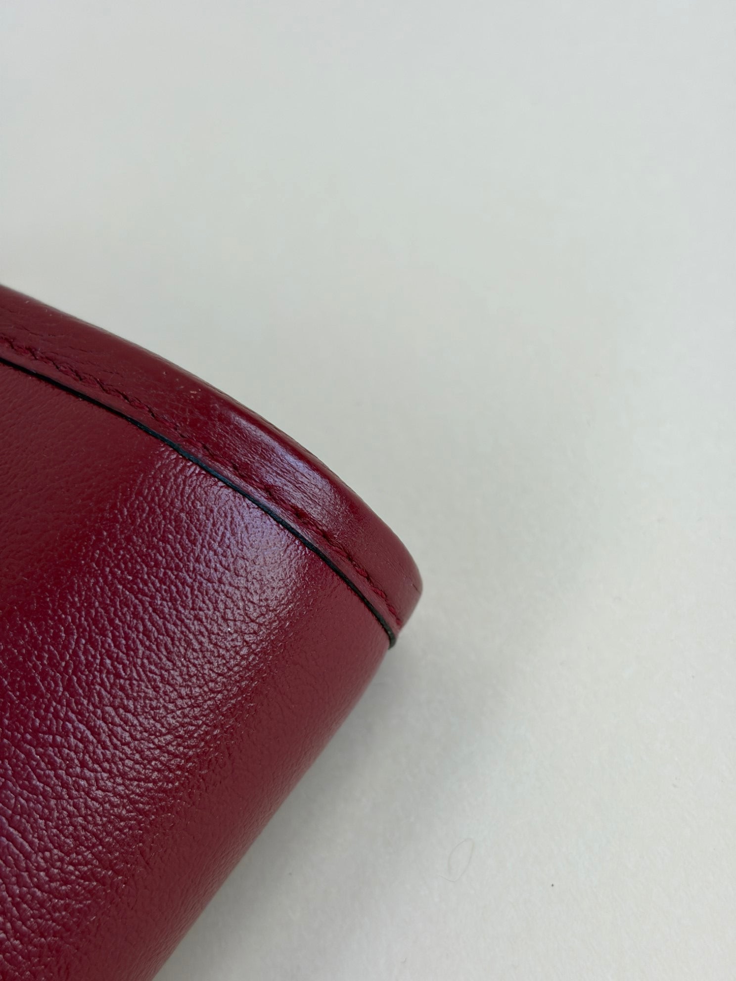 GUCCI red mini rajah web leather