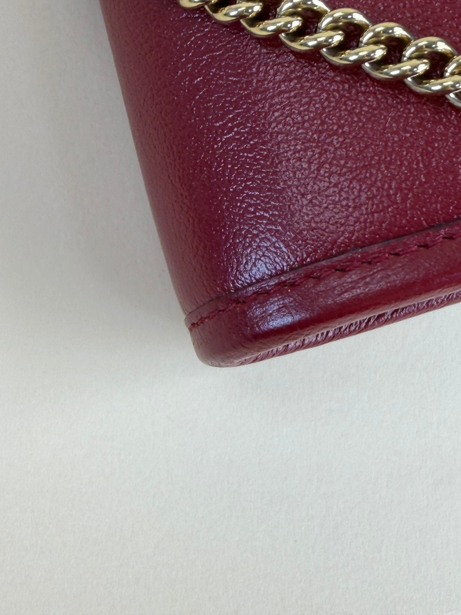 GUCCI red mini rajah web leather